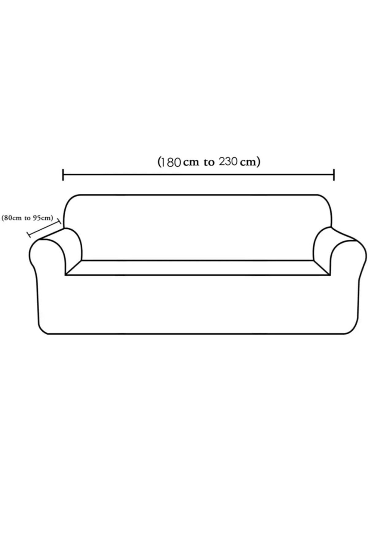 Güzel Aral-3+3+1+1 Lycra Square Pattern Flexible Washable Sofa Cover Set Sofa Set 7