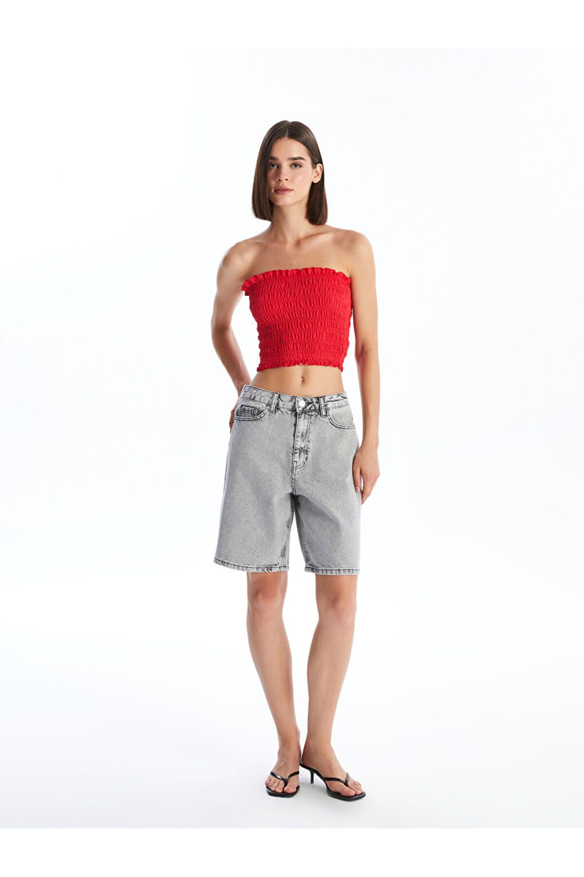 LC Waikiki Damskie Szorty Jeansowe Typu Bermudy Kobieta - 26