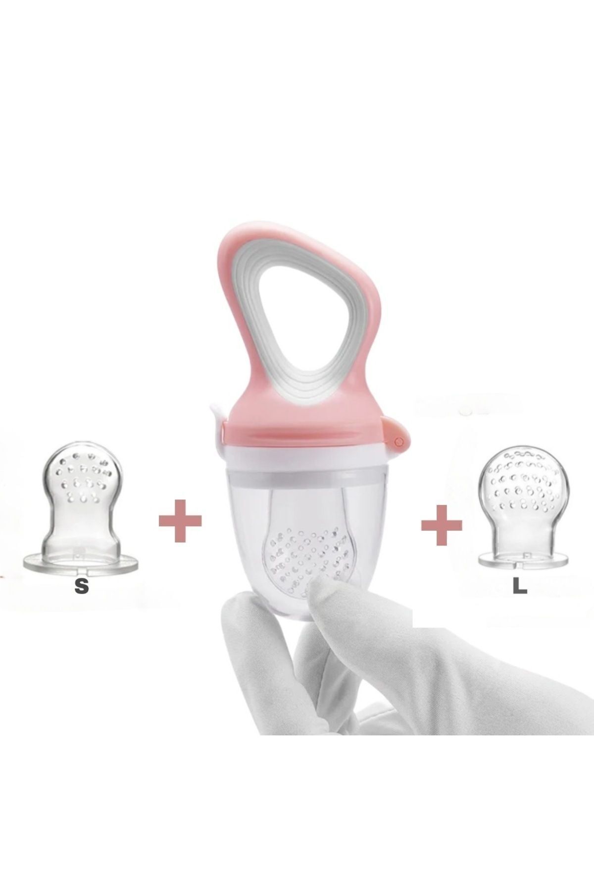 Gönül İşlerim 3 Emzikli Bebek Meyve Besleyici Seti-Bebek Meyve Süzgeci Seti-S(4-6 AY)/M(7-12 AY)/L(13-24 AY)-Pembe fotoğrafı 5 (önizleme)