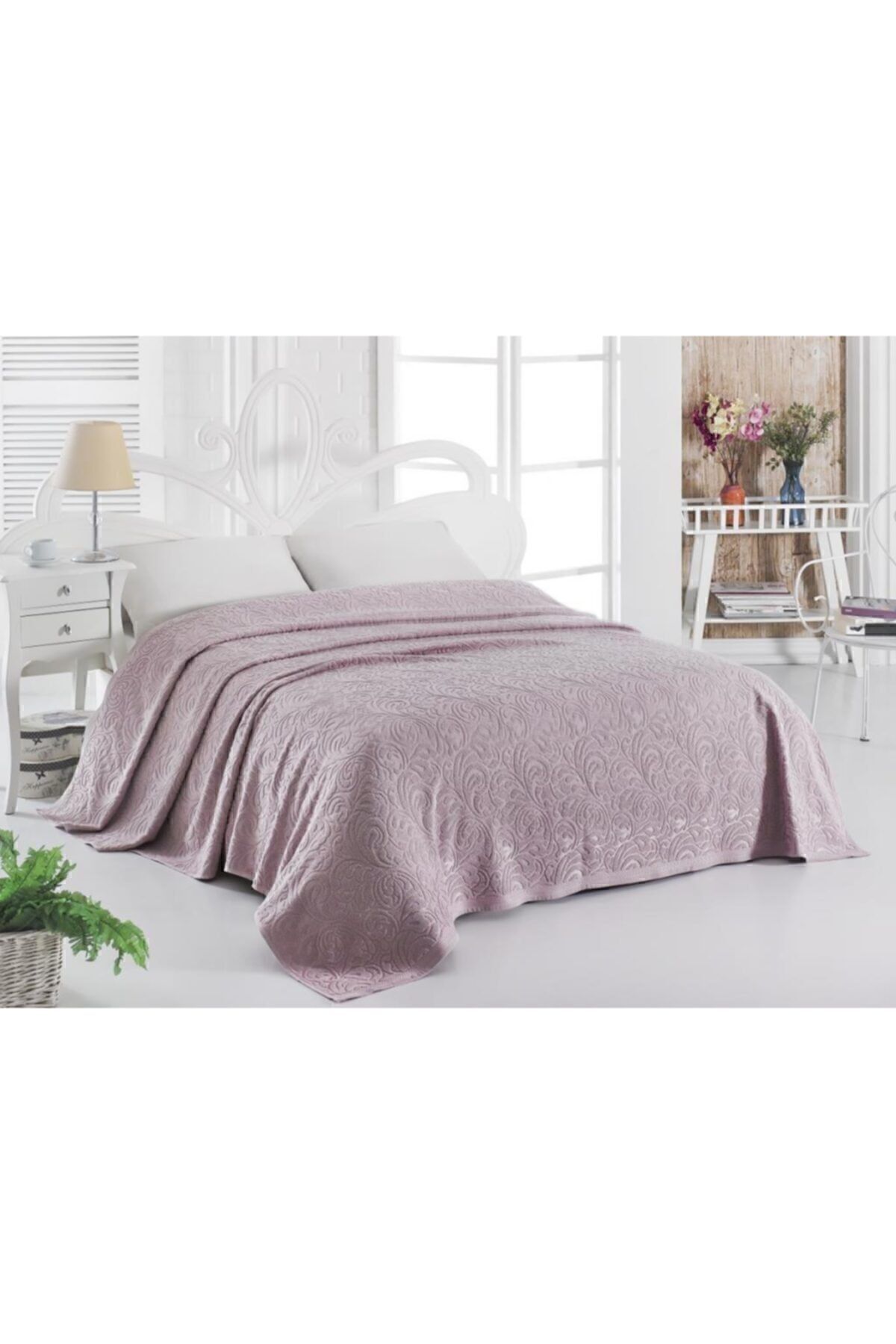 پیکه یک نفره و ست صورتی ESRA Single حوله Pike 160x220 سانتی متر Karna Home