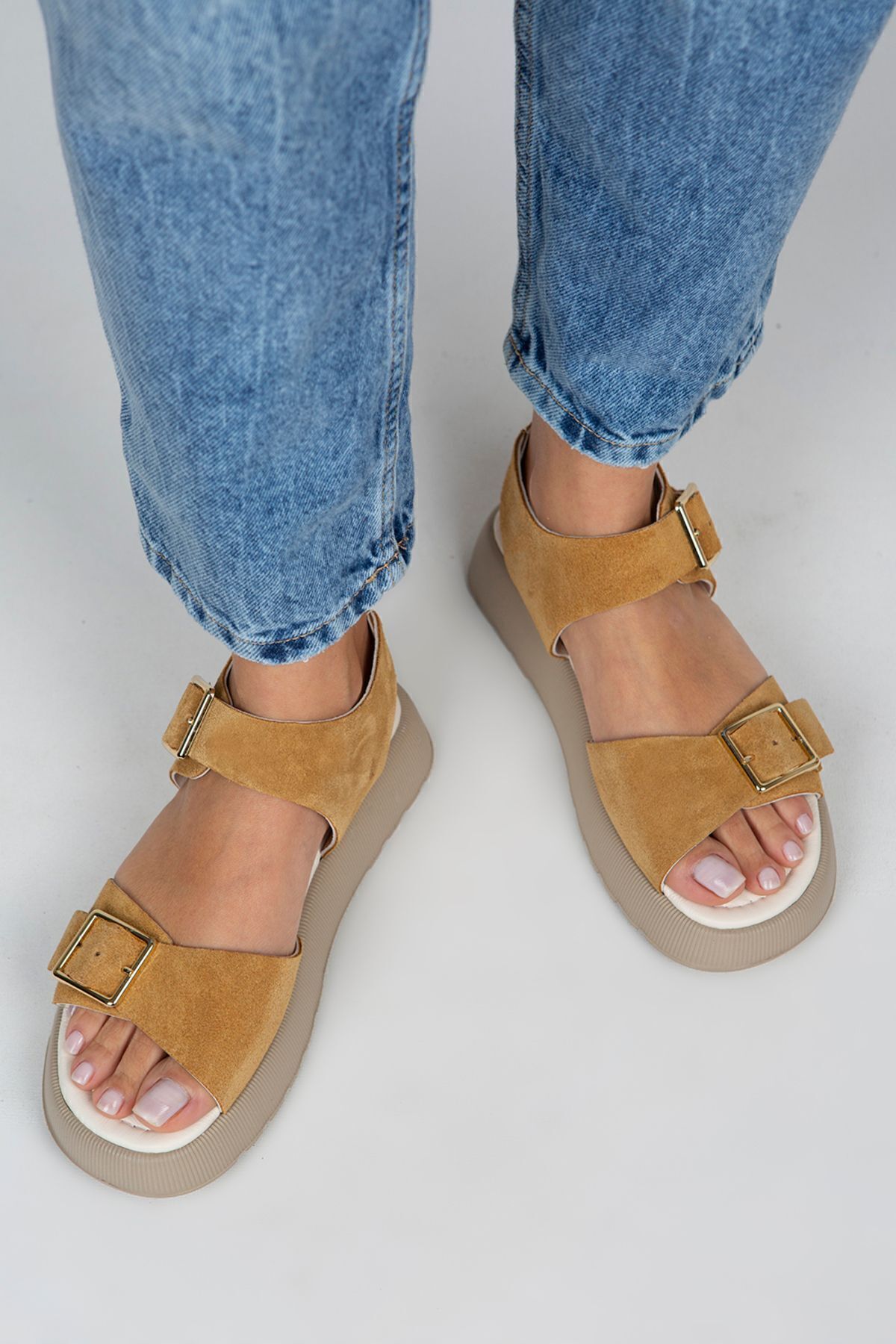 صندل زنانه زرد Manijero | MNJ.032 اورجینال - تصویر 6