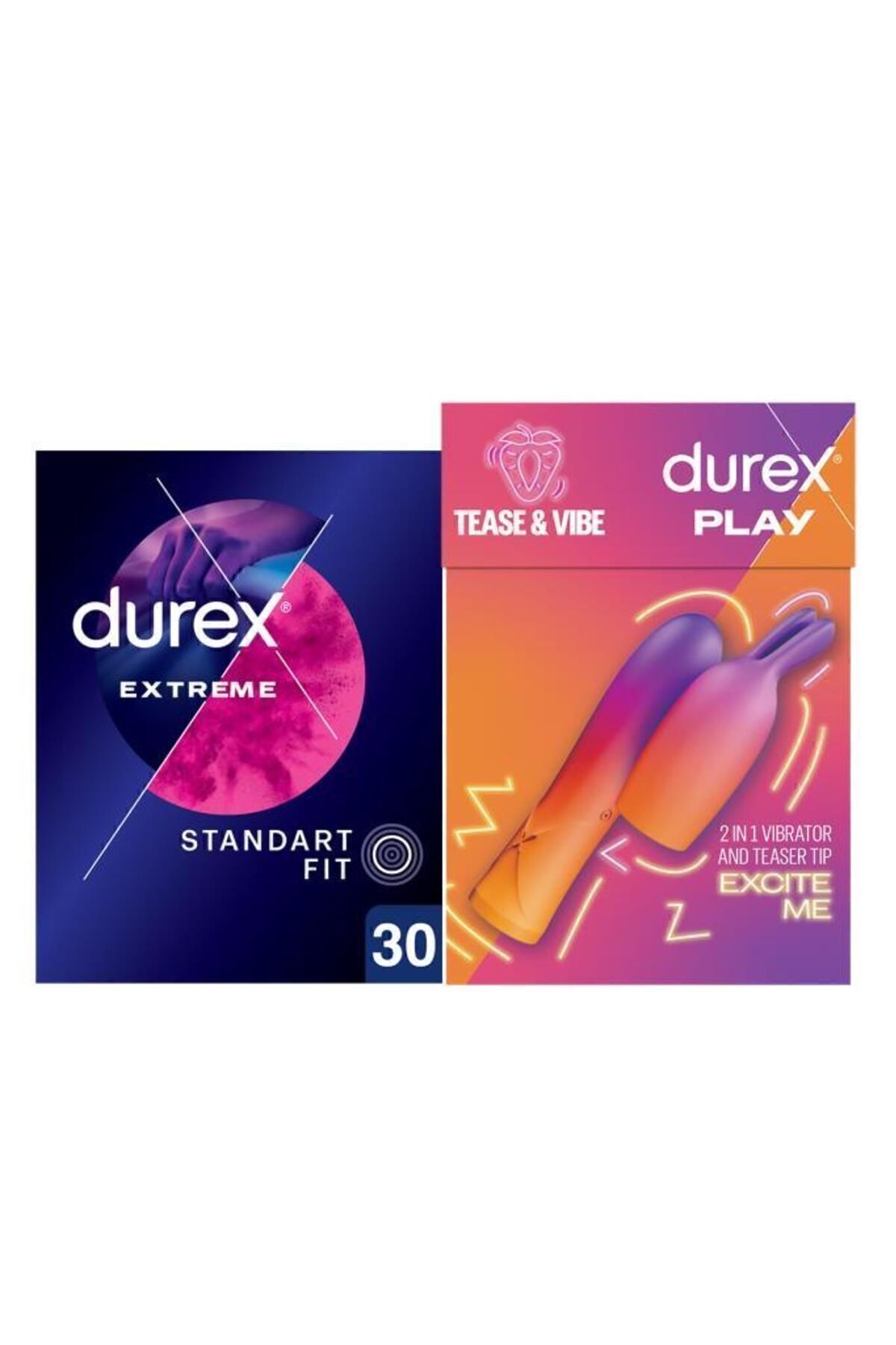 2si 1 Arada Titreşimli Vibratör ve Uyarıcı Başlık+ Extreme Geciktiricili & Tırtıklı Prezervatif 30lu