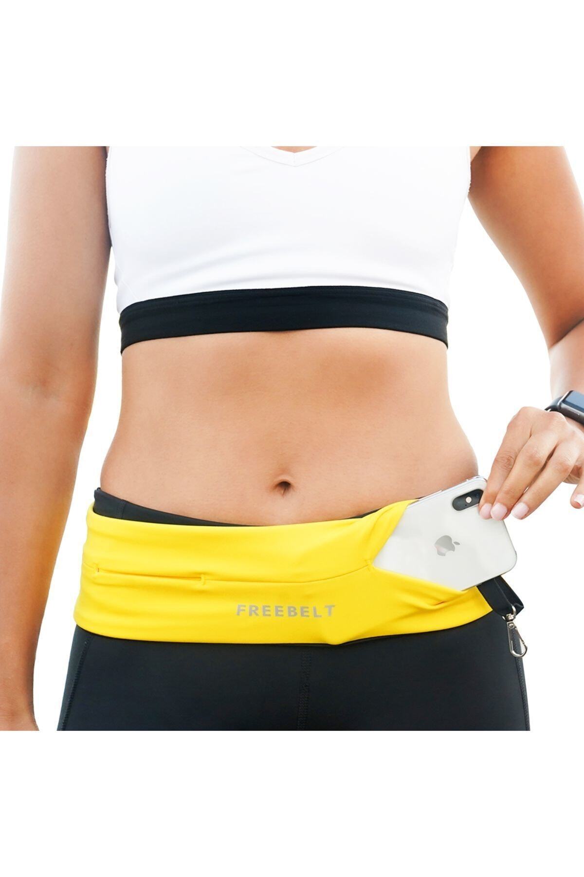 Freebelt Sarı Yeni Nesil Spor Bel Çantası Koşu Ve Fitness Kemeri görsel 4
