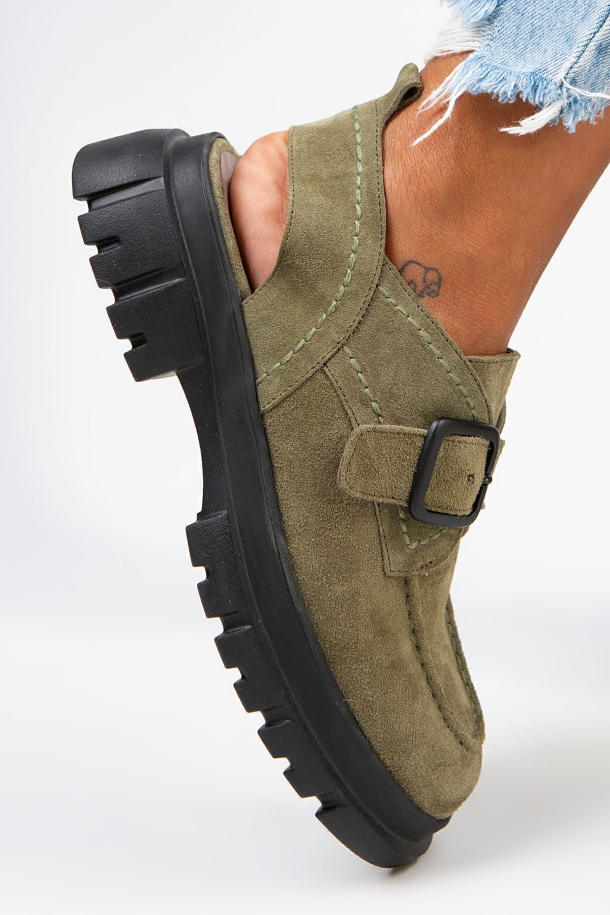 صندل سبز زنانه Rayne Folling Weher Handle Belt Water Green Sandals Manijero