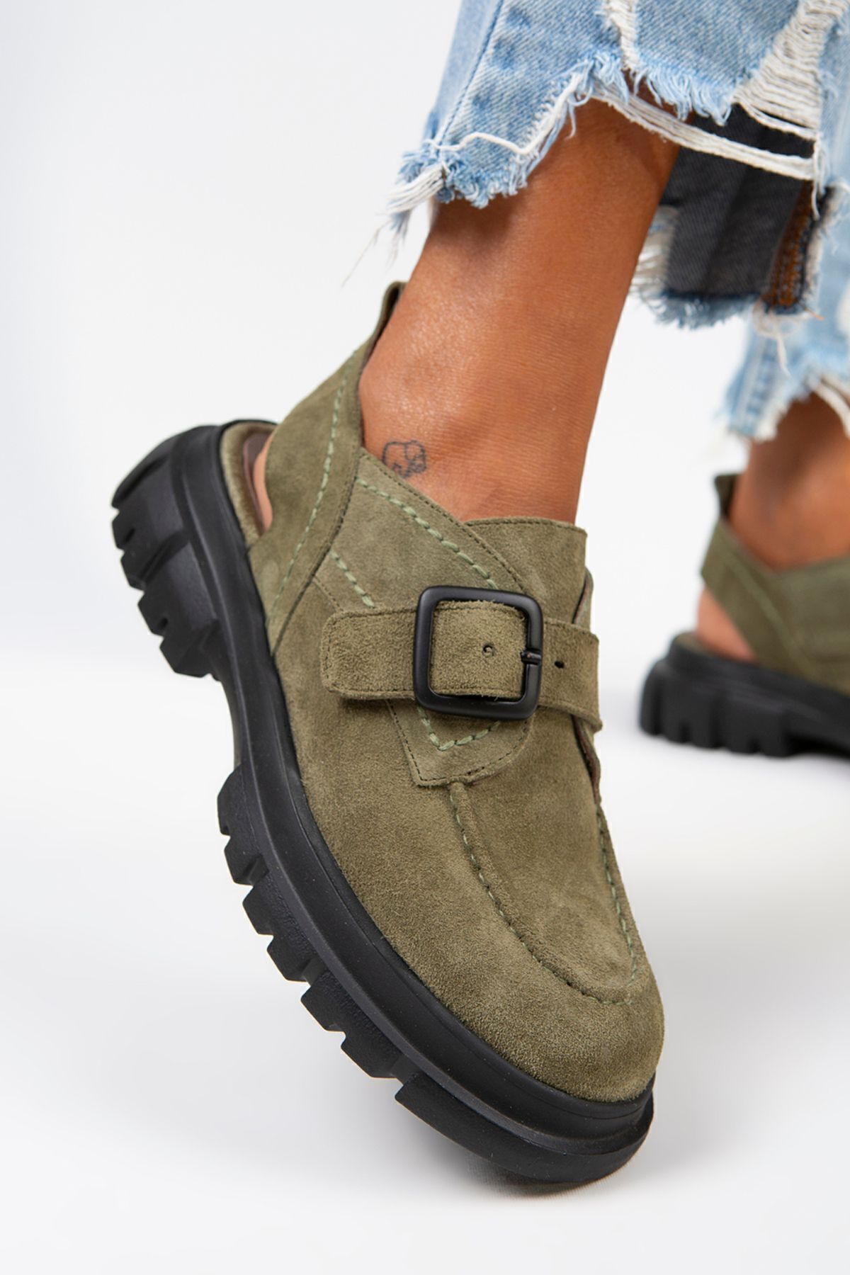 صندل سبز زنانه Rayne Folling Weher Handle Belt Water Green Sandals Manijero