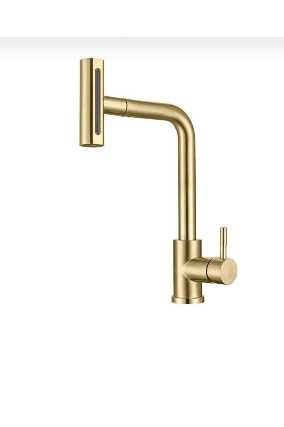 İSAOĞLU YAPI-Matte Gold Spiral - Kitchen Faucet with Waterfall Flow Function 5
