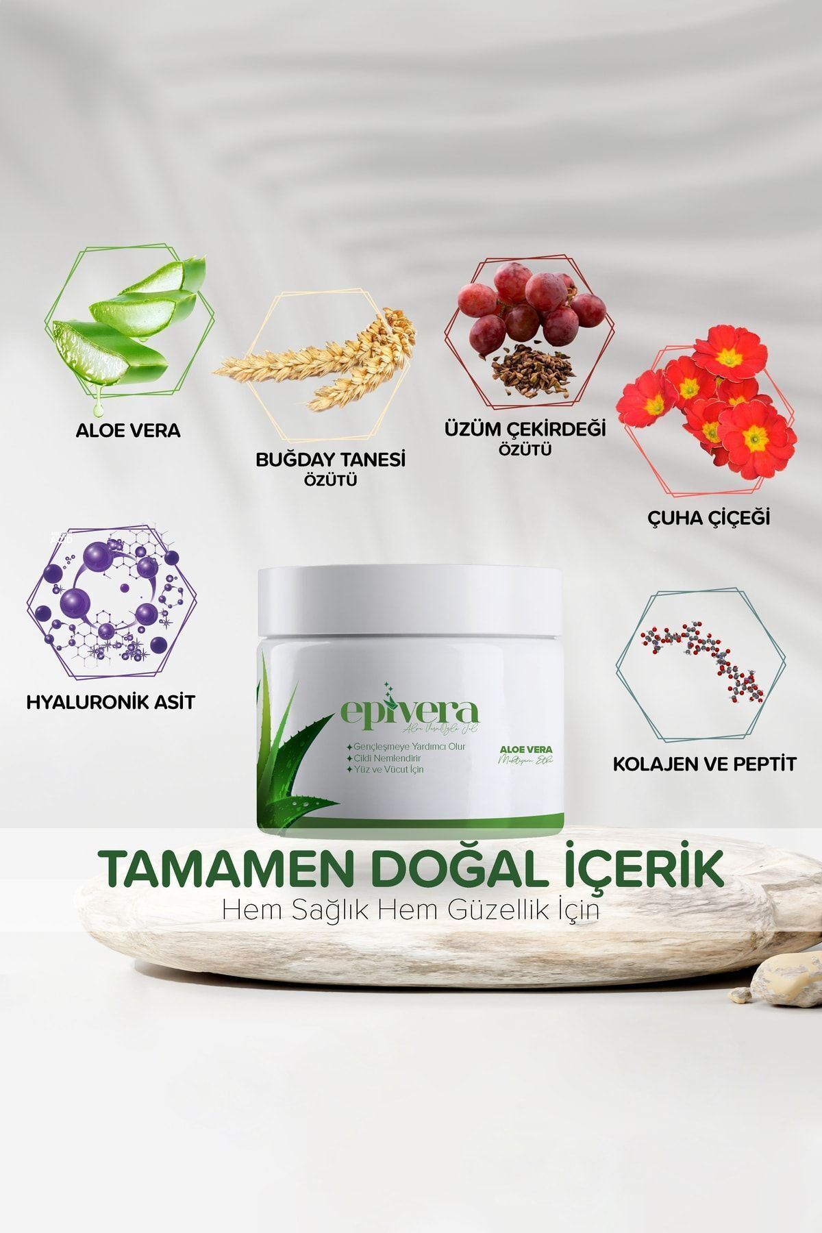 EPİVERA-Aloe Vera Extract - Anti-aging Moisturizing Face Cream, Anti Wrinkle 2