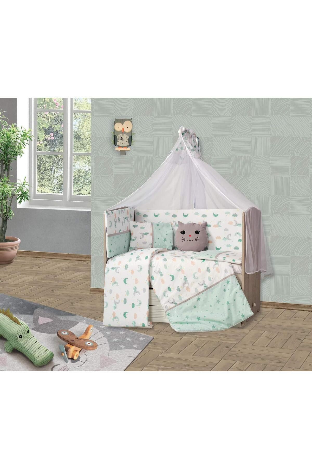 Tugu Home&baby Hilal Pamuklu 9 Parça 70x130 Cm Beşik Uyku Seti,bebek Uyku Takımı,anne Set