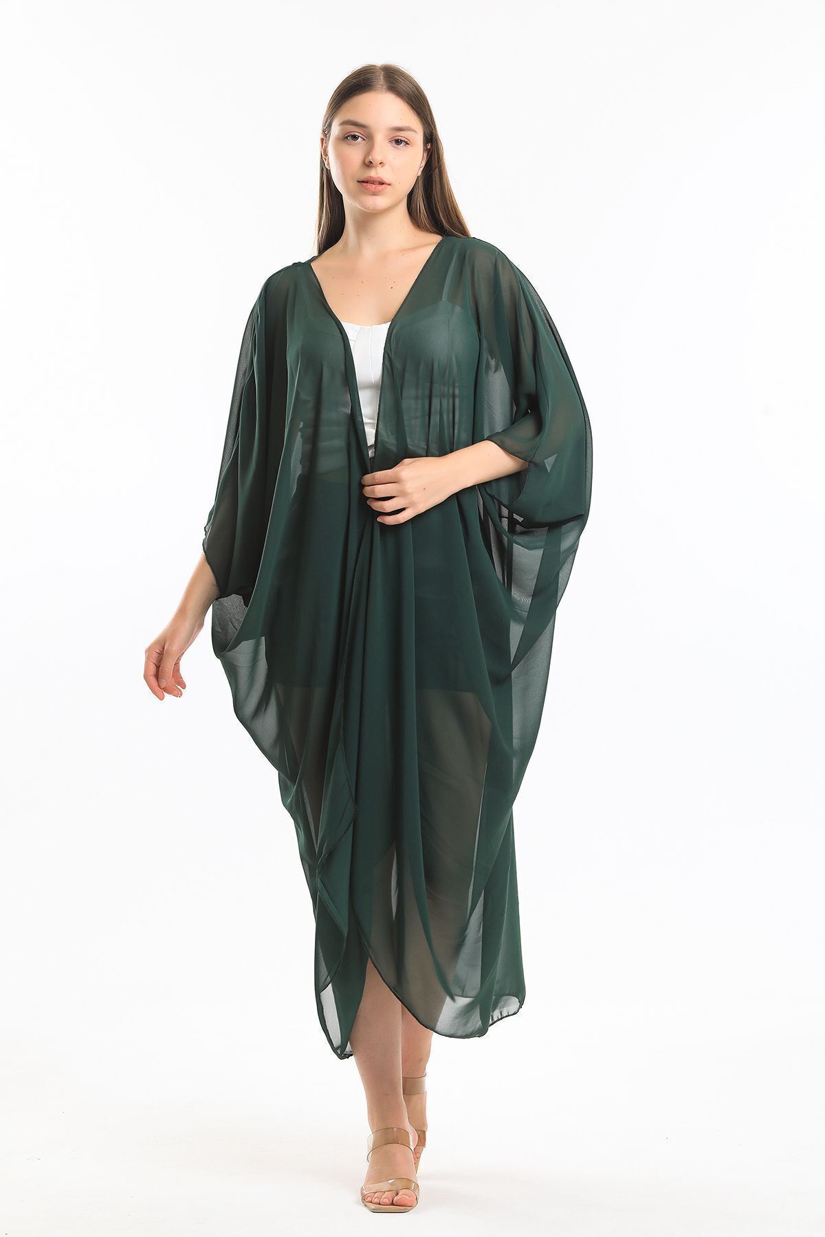  Sense Yesıl Şifon Plaj Kimono | ELB33597