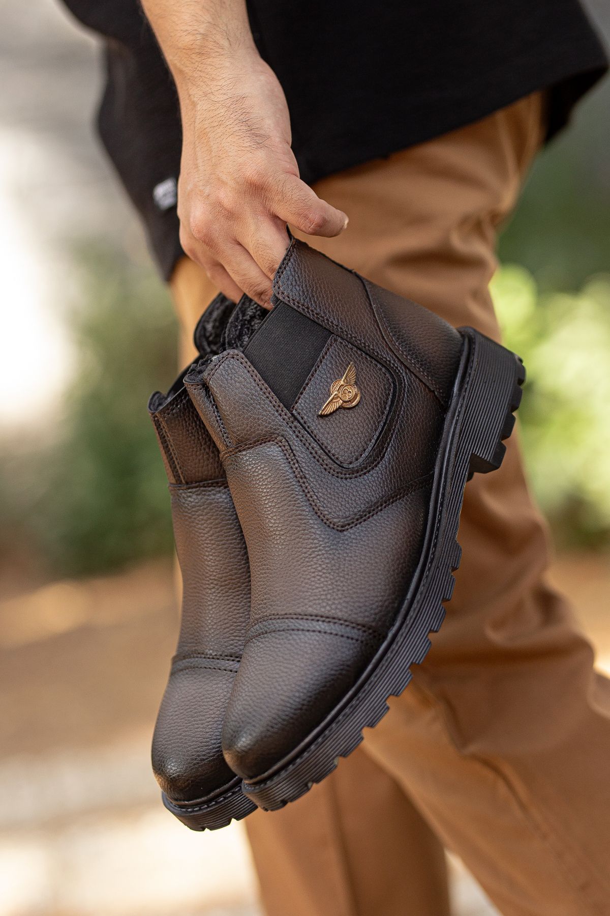 bottes dextérieur en peau de mouton zippées résistantes à leau et au froid
