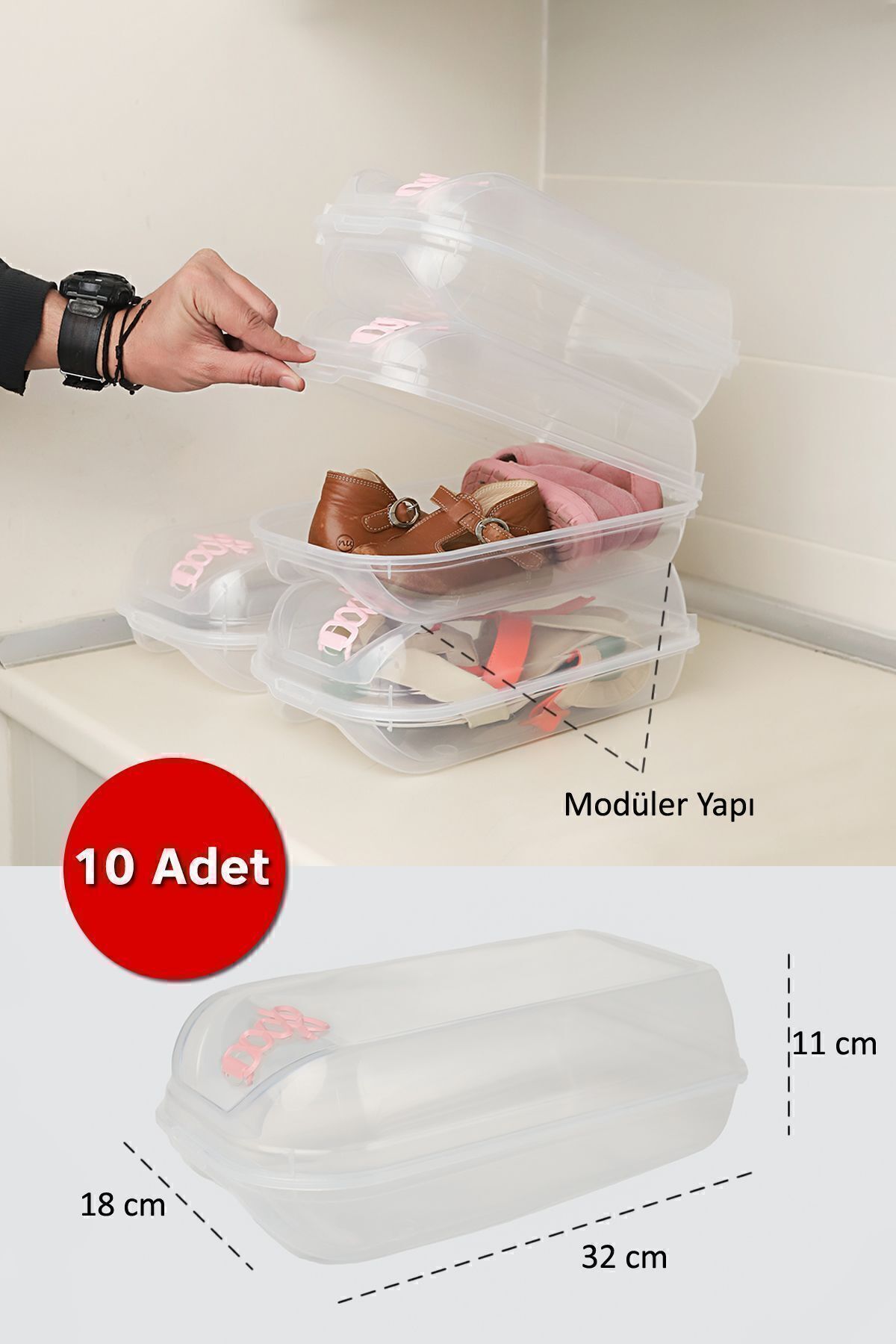 ARVALE 10 lu Hava Alabilen Moduler Yap effaf Kad n Ayakkab Saklama Kutusu 10 Adet Fiyat Yorumlar Trendyol