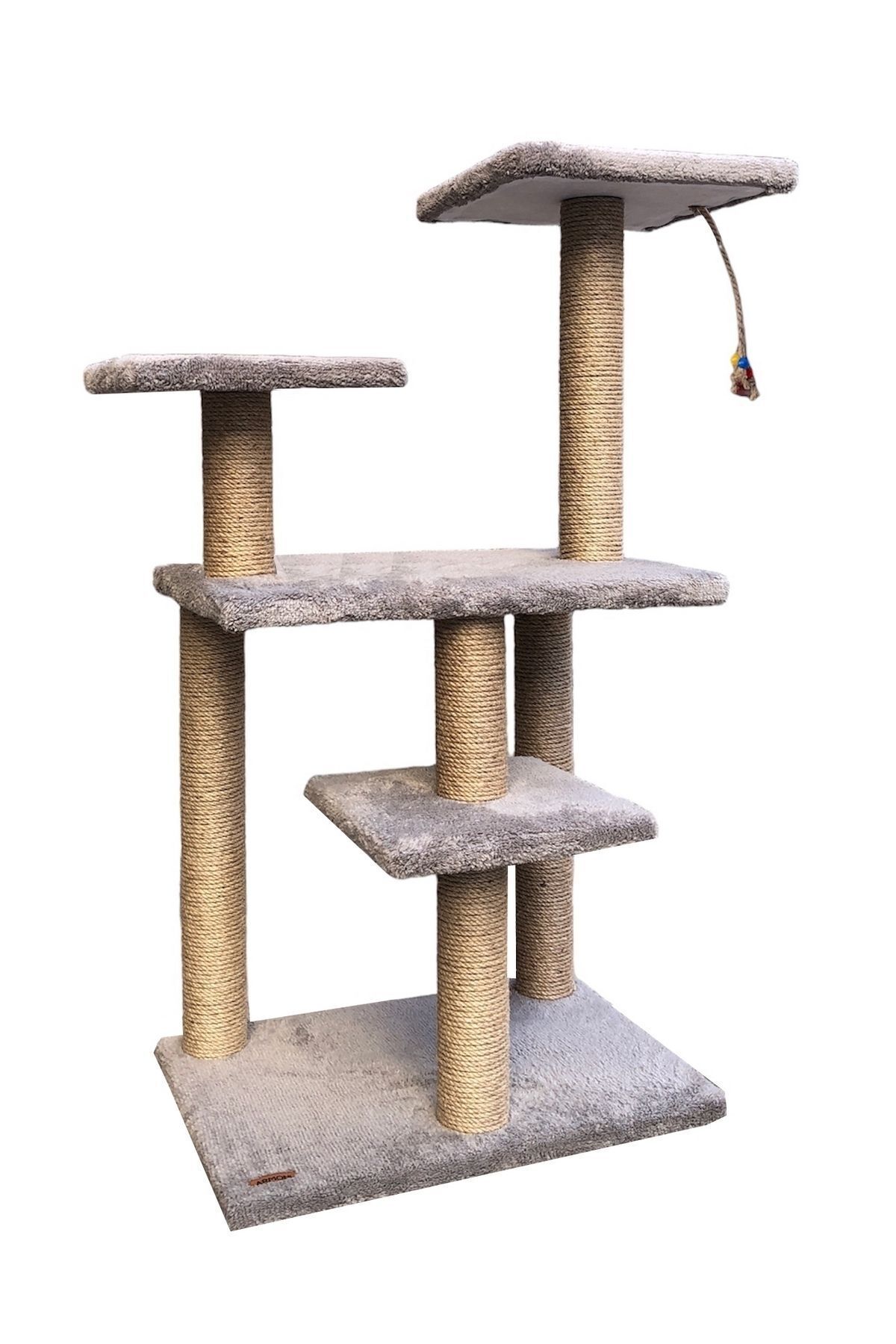 Armoni-Large Cat Scratching Board - 3 Posts and Steps, Gray 4