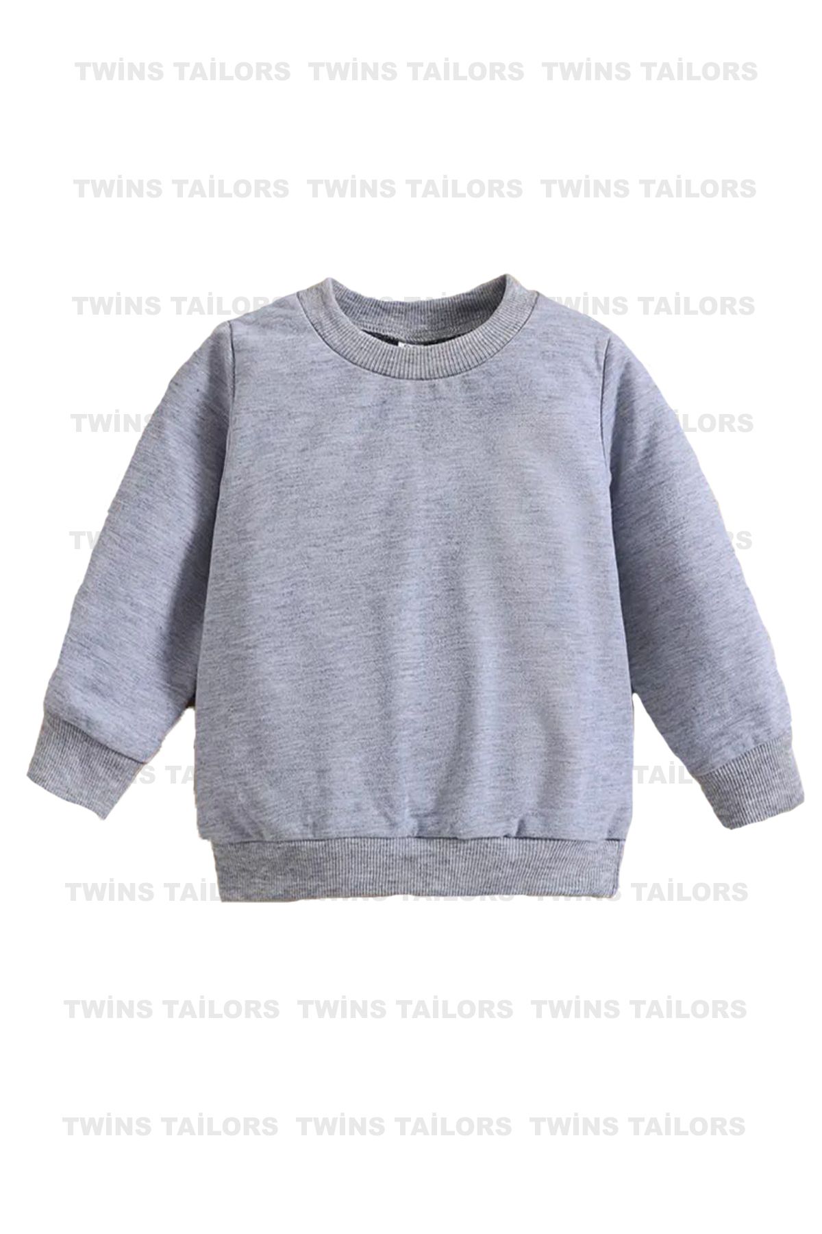 twins tailors-Pachet de 3 hanorace de școală pentru copii, unisex, gri-albastru-negru, cu gât crew, cu fleece în interior neimprimat 4