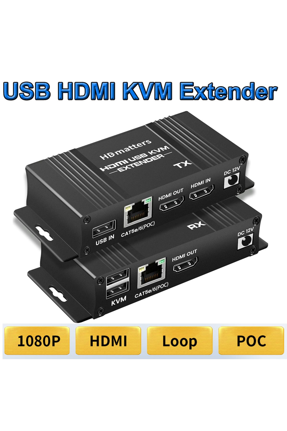 Choice-USB HDMI KVM extender splitter over Ethernet 1080P Extender HDMI USB KVM Extender splitter HDMI L... 8