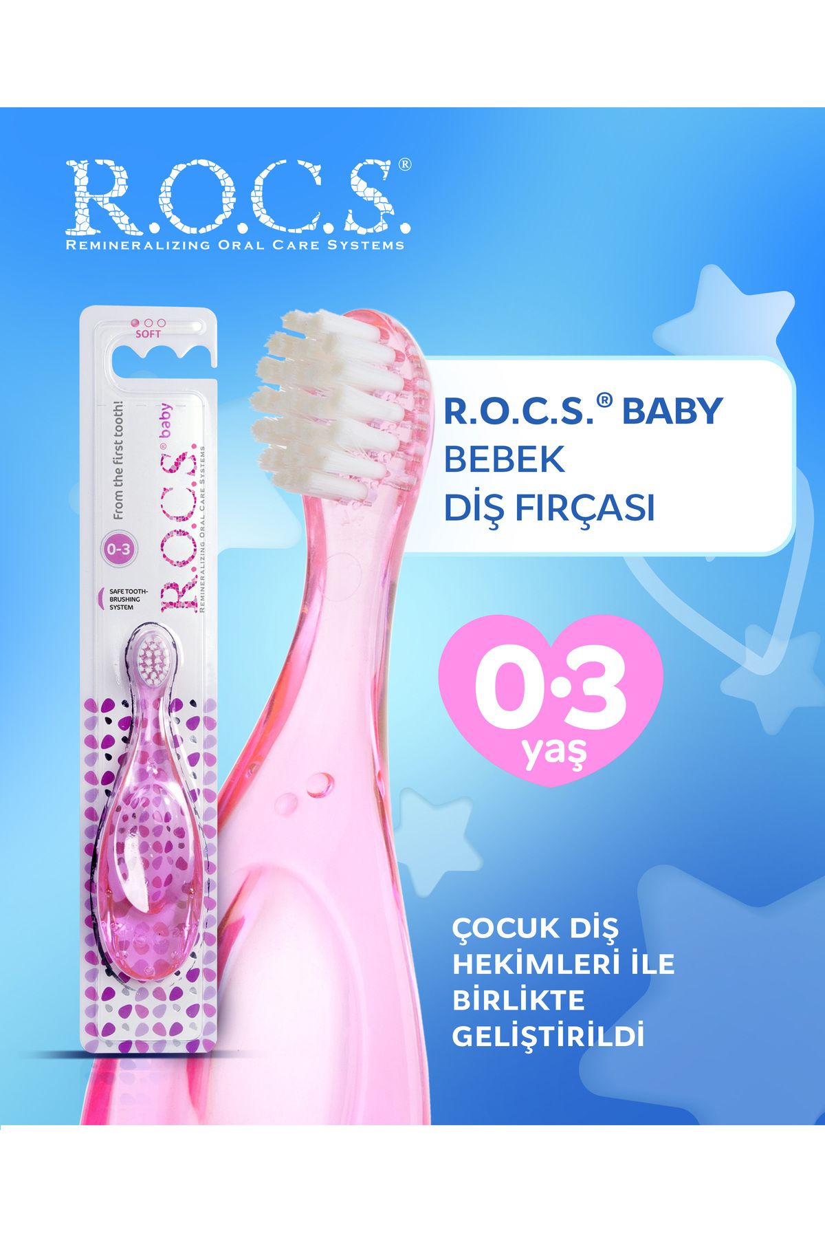 R.o.c.s Baby 0-3 Yaş Bebek Diş Fırçası Pembe