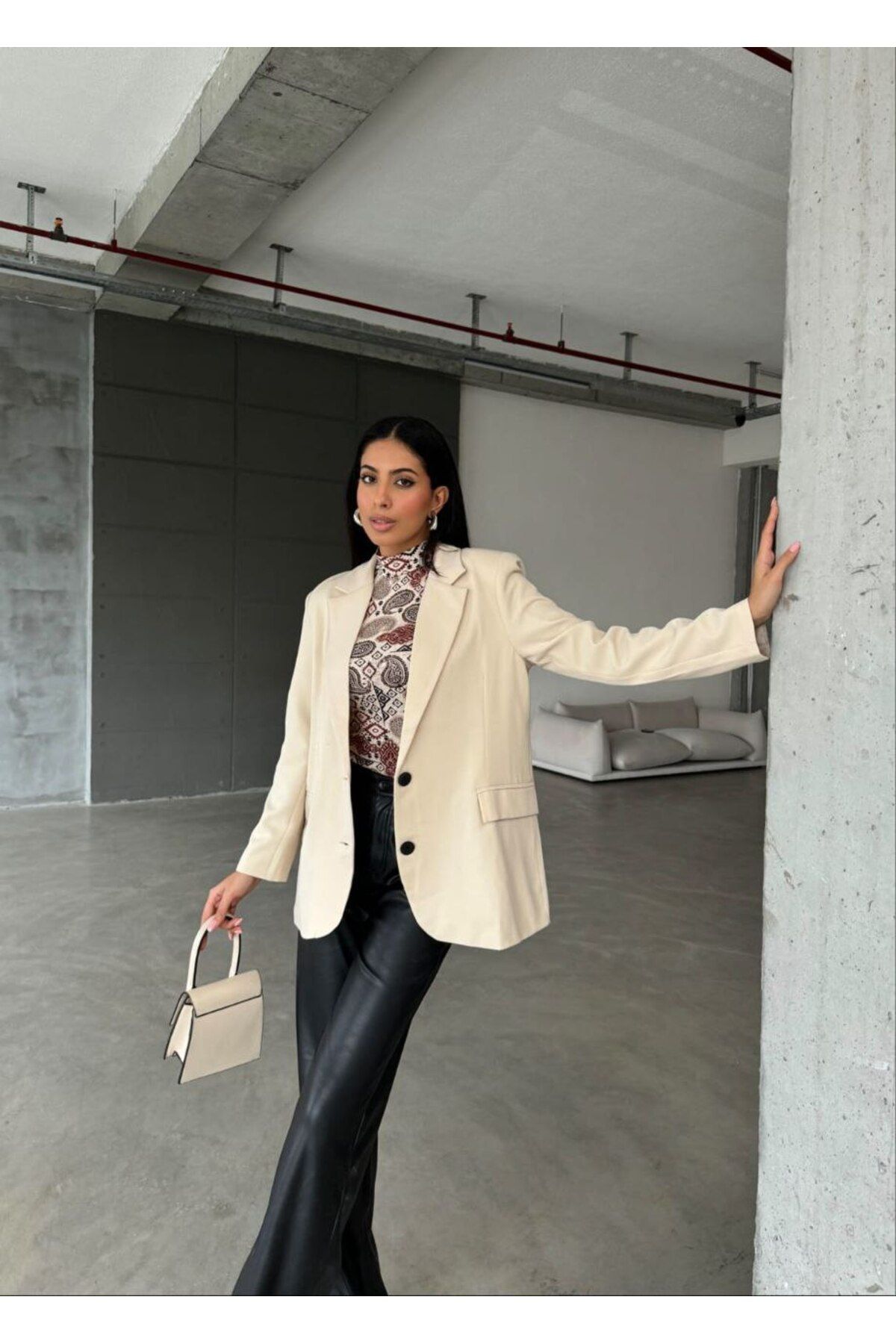 veste oversize blazer avec deux boutons