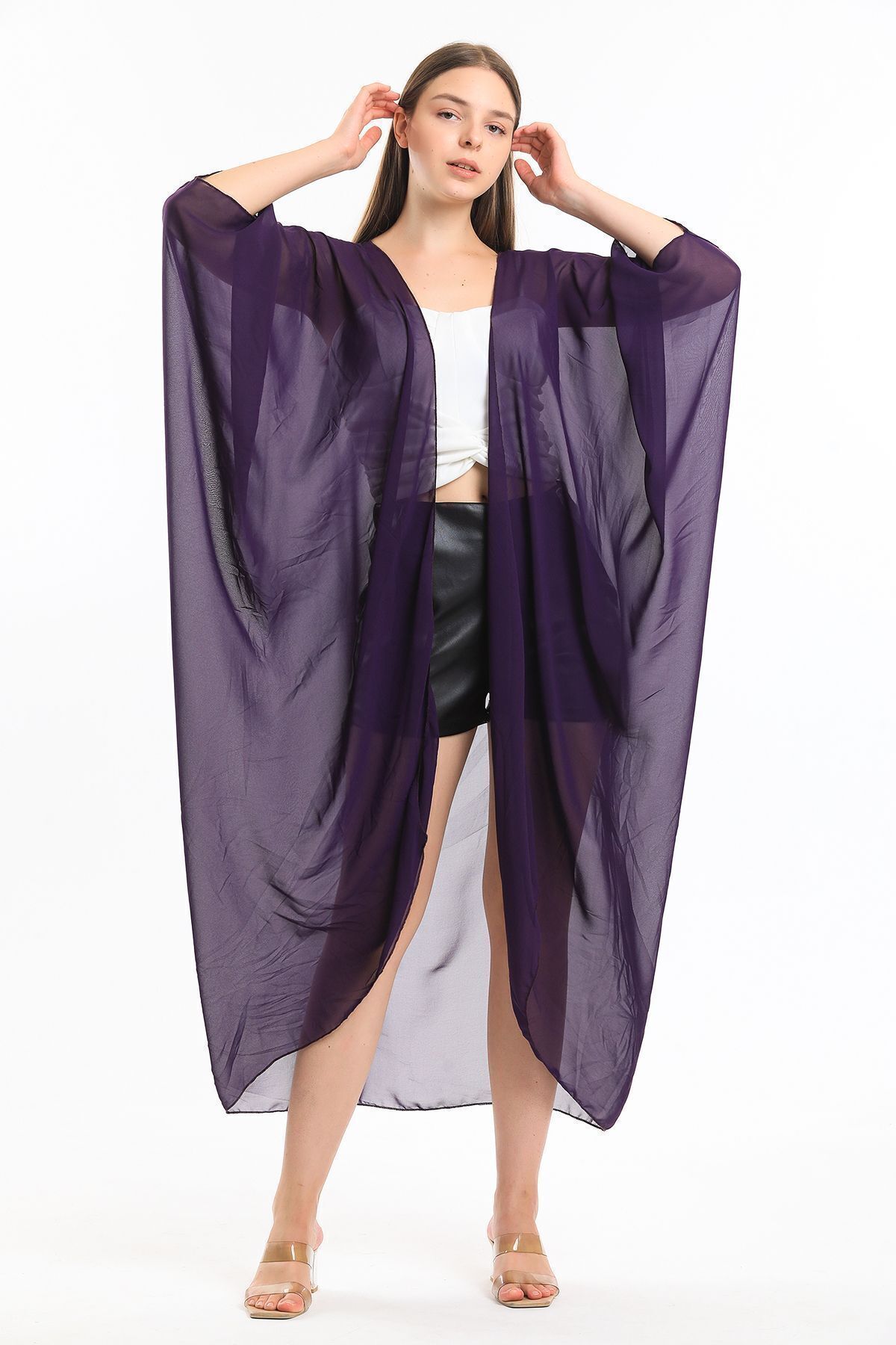  Sense Mor Şifon Plaj Kimono | ELB33597