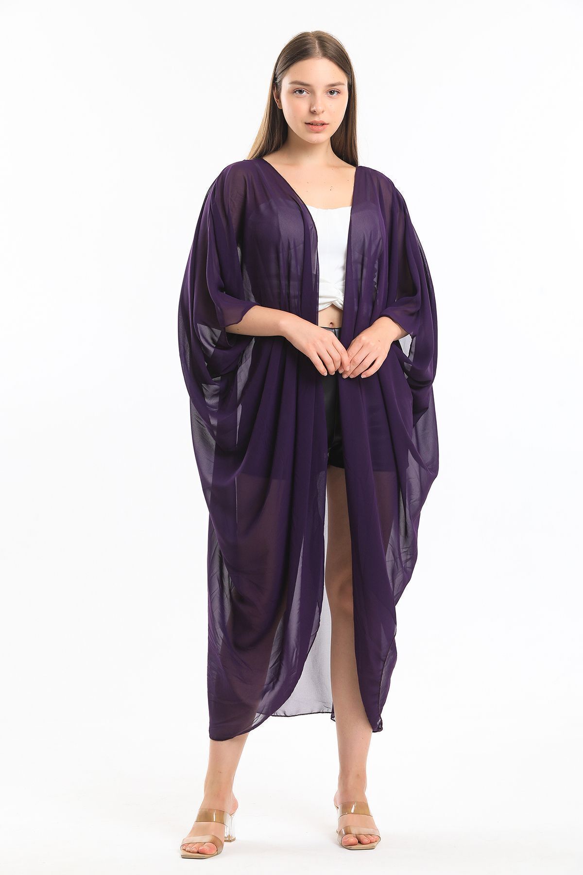  Sense Mor Şifon Plaj Kimono | ELB33597