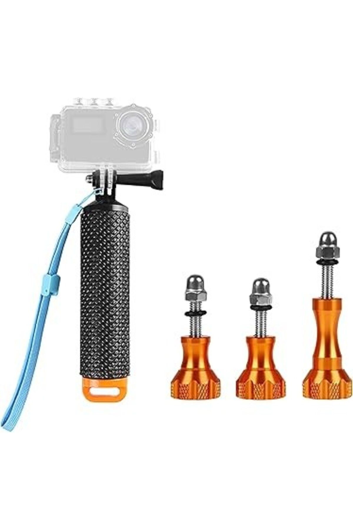 VARSTHREE GoPro Hero ve aksiyon kameraları için su altı kullanıma uygun yüzen el tutacağı. Kaymaz silikon