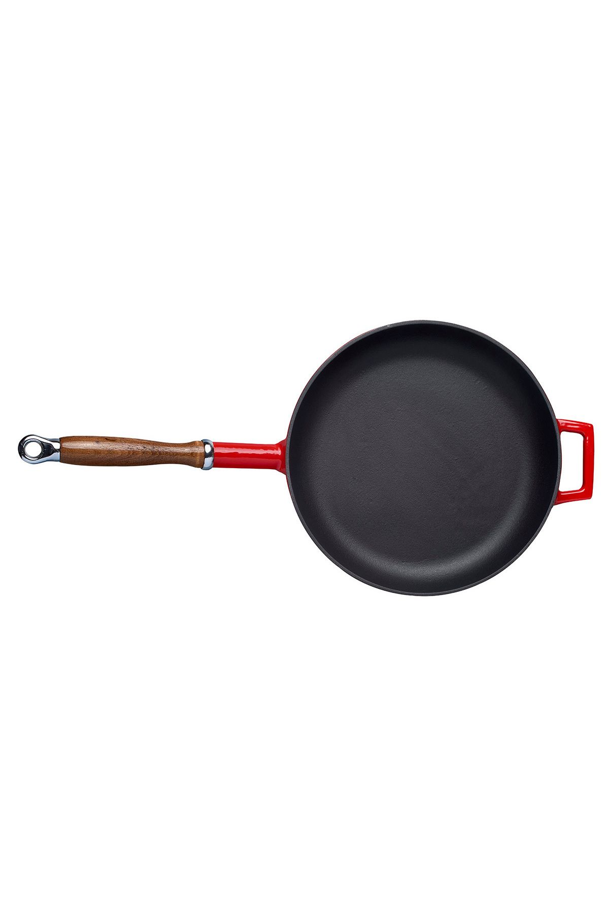 Lava-Cast Round Frying Pan with Cast Iron and Wooden Handle Diameter(Ø)28cm 3