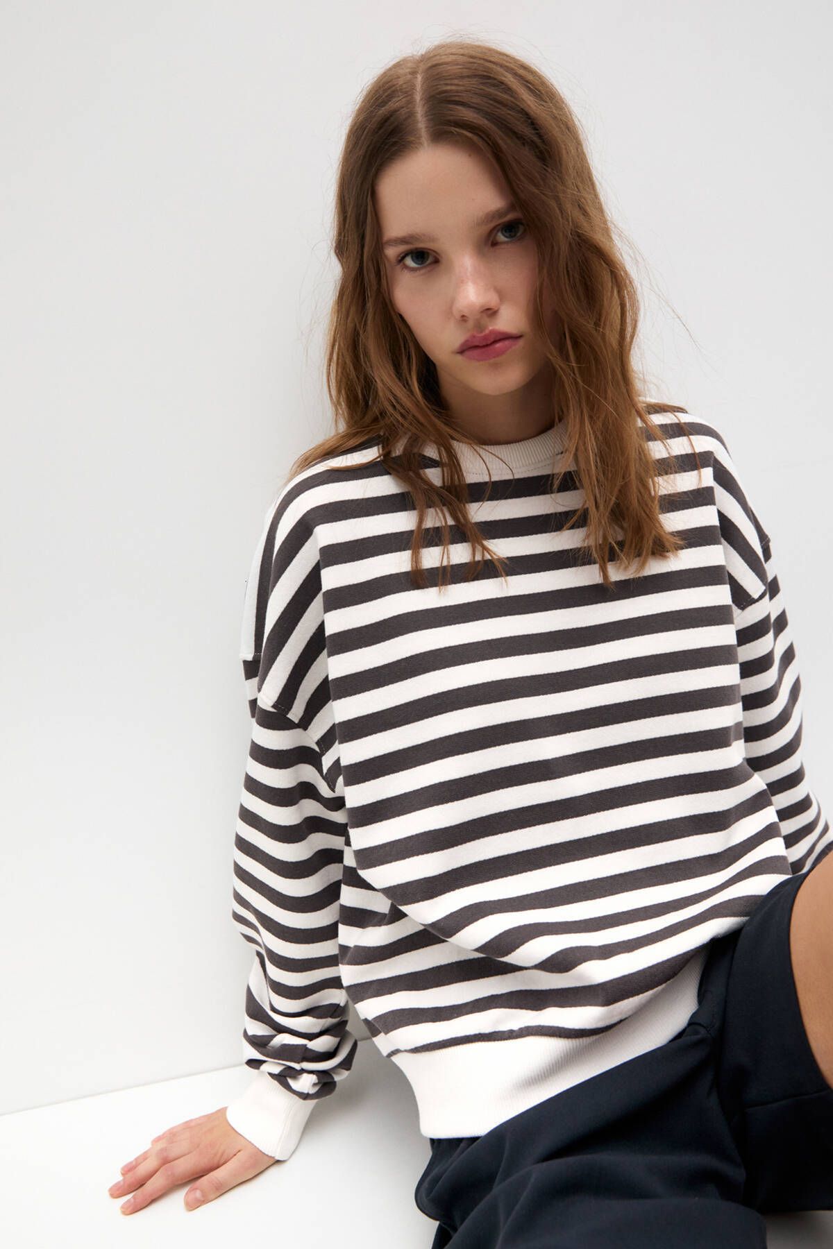 Pull Bear Striped Sweatshirt