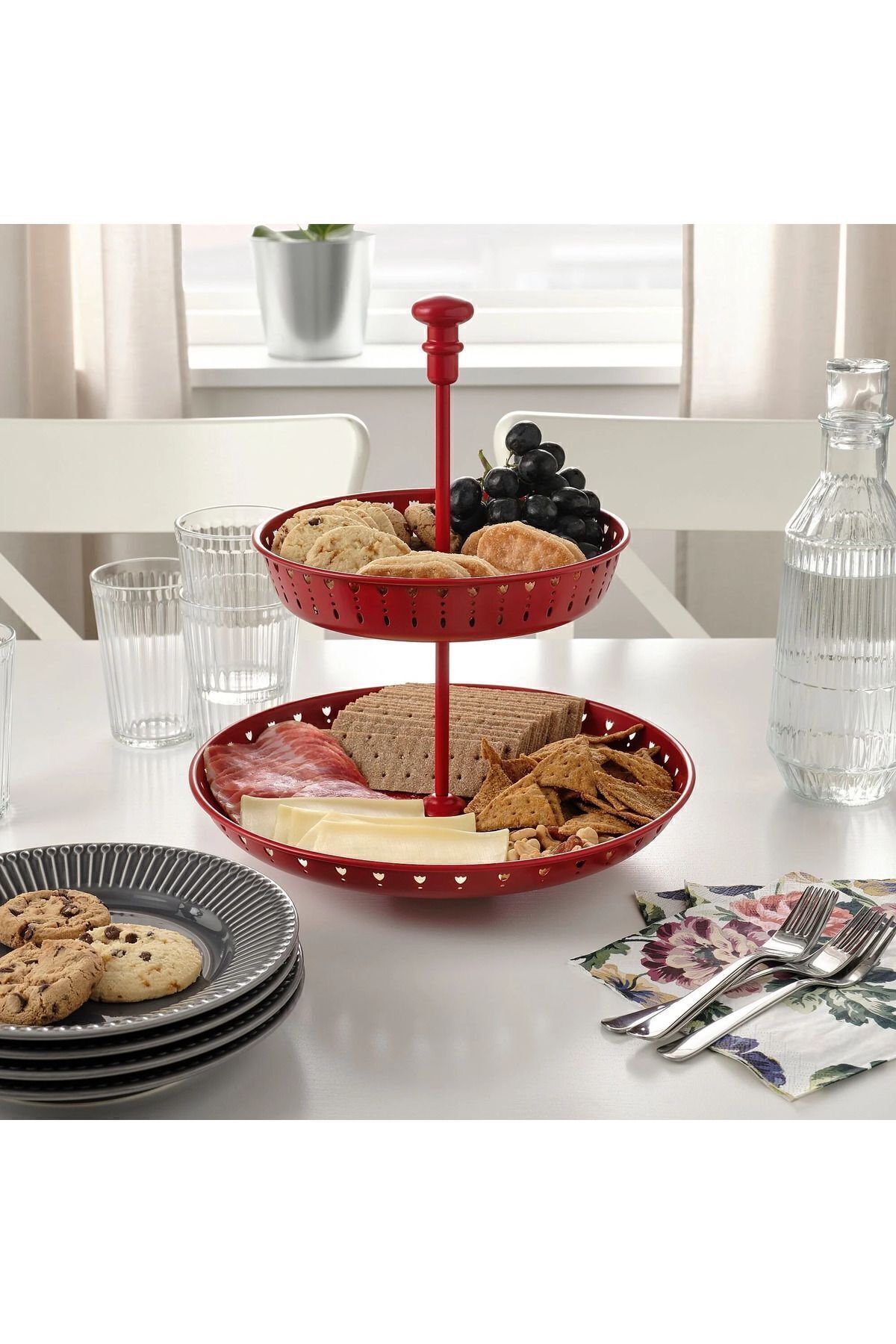 IKEA Garnera Tiered Cake Stand Red Presentation Stand Trendyol