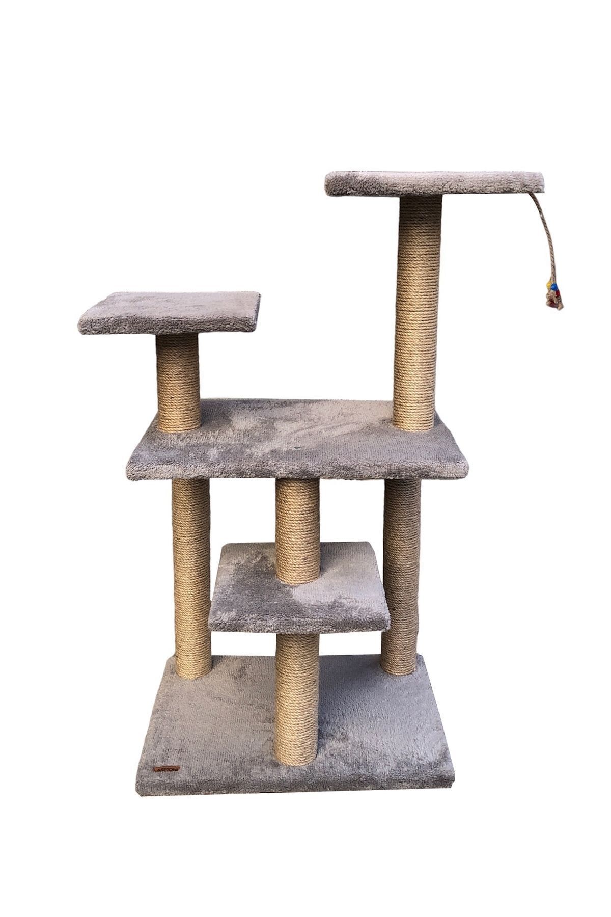 Armoni-Large Cat Scratching Board - 3 Posts and Steps, Gray 3