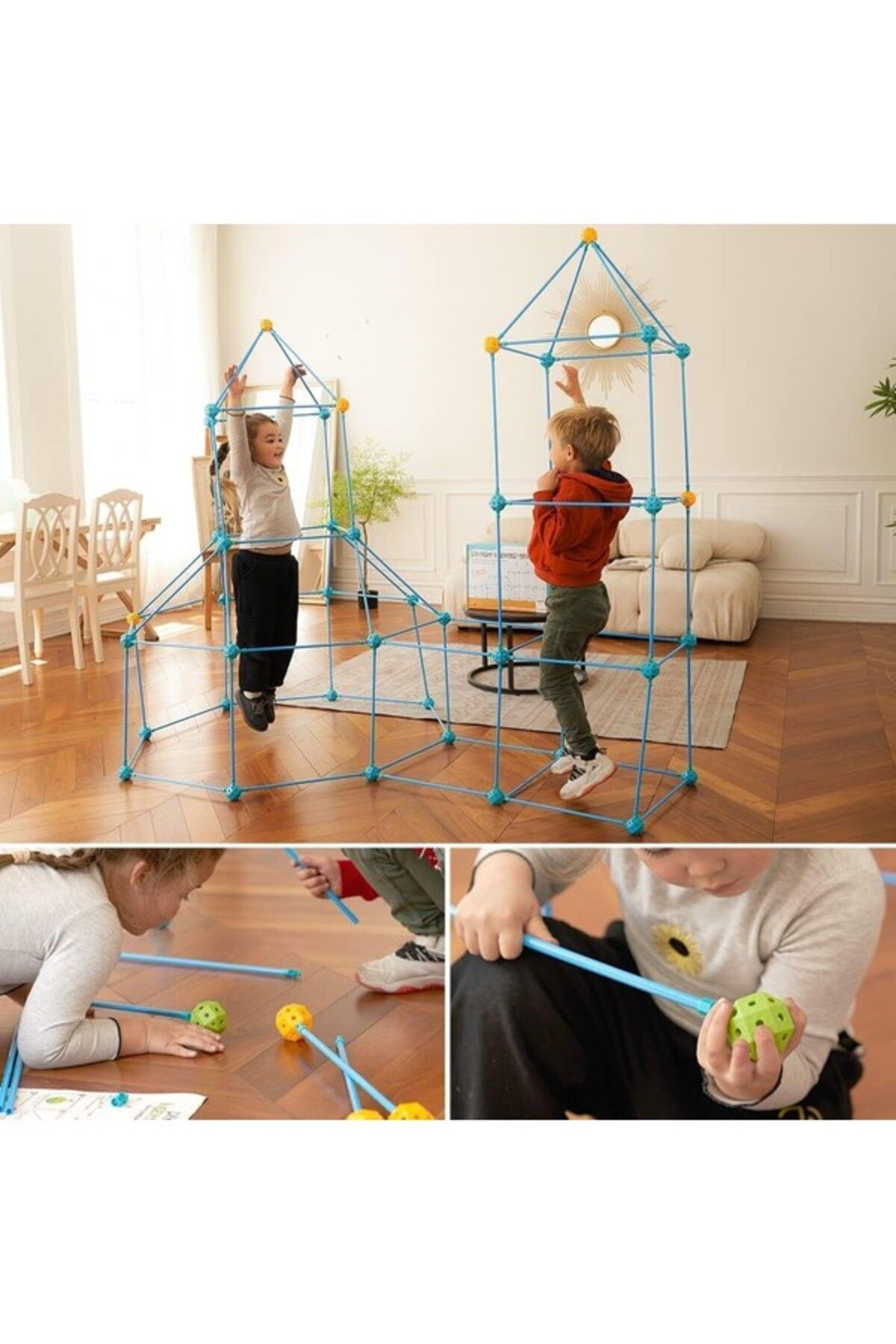 Gepettoys 200 Parça Kendin Yap Dıy Kale Yapı Seti Yaratıcı Aktivite Inşa Seti fotoğrafı 4 (önizleme)