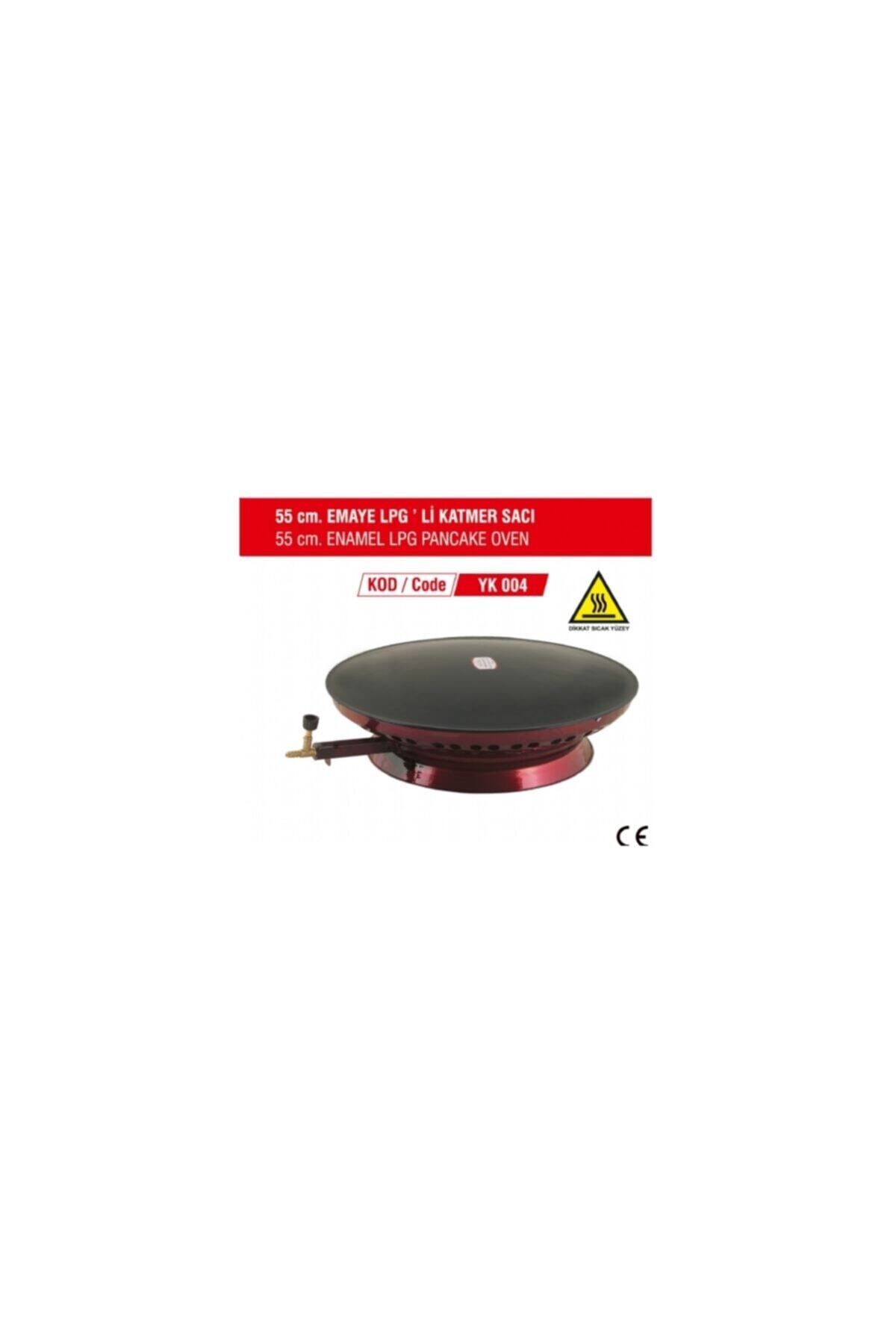 St Morritz 2 Yıl Katmer Emaye Saç 55 Cm Lpg Uyumlu Katmer Sacı Kırmızı