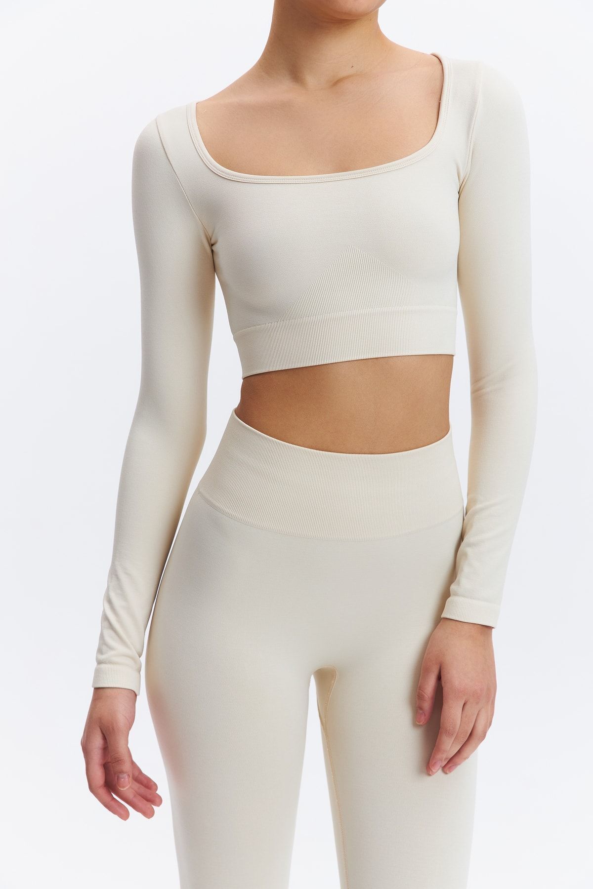 Akasha Seamless Dikişsiz Uzun Kollu Crop Top Yoga Büstiyeri