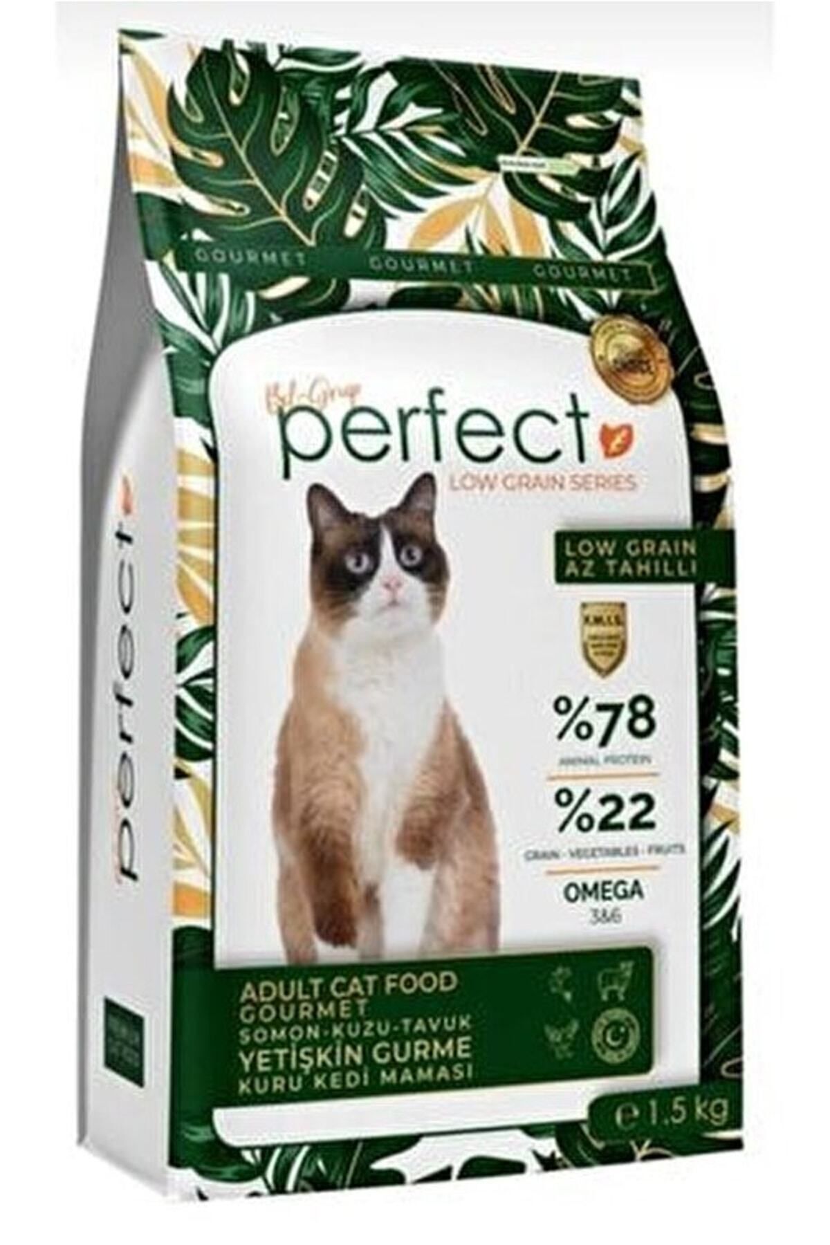 1.5 Kg Perfect Gurme (32/16) Az Tahıllı Somon Kuzu Tavuklu Kuru Kedi Maması