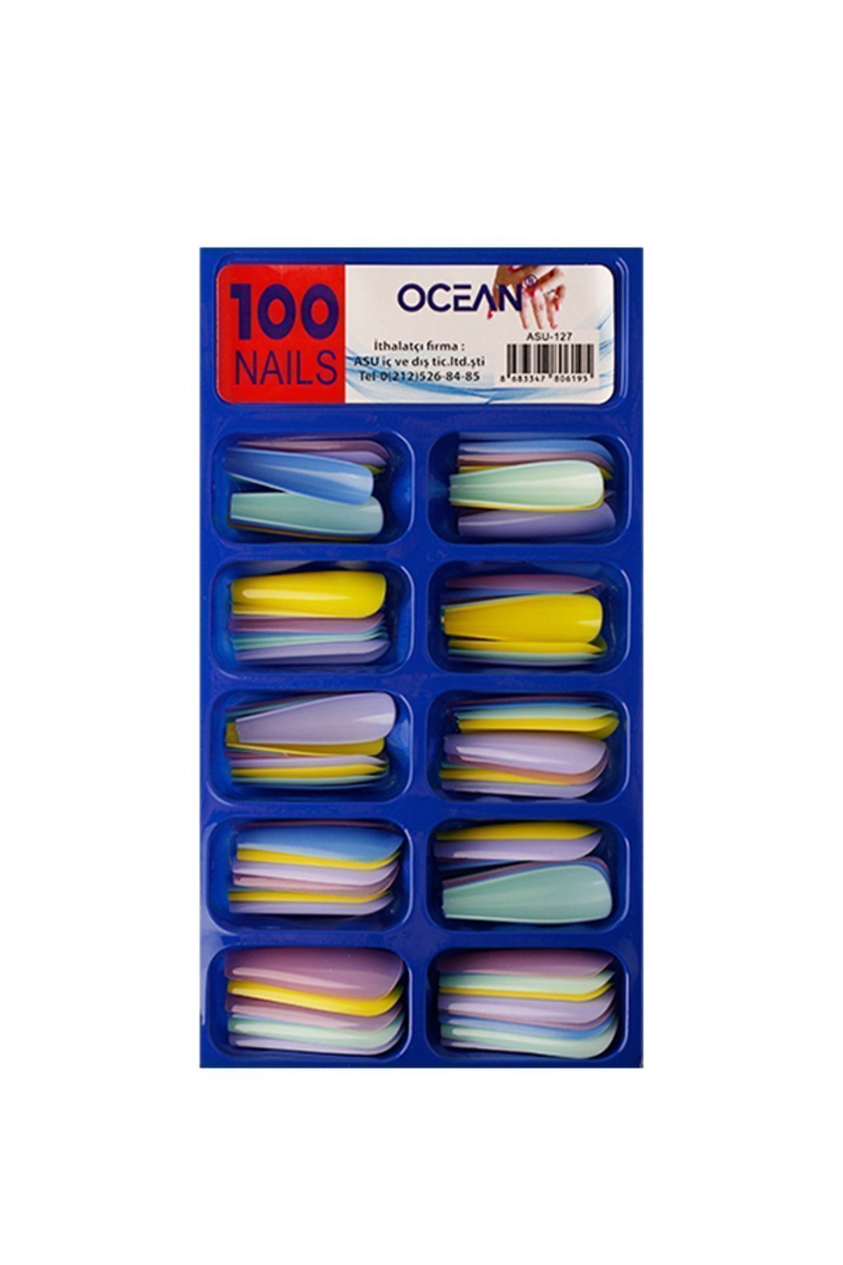 127 - جعبه 100 ناخن مصنوعی بالرین Ocean
