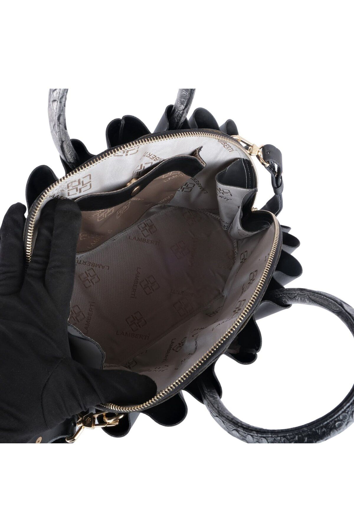 LAMBERTİ-lamberti Clams Patterned Shoulder Strap Bag 4