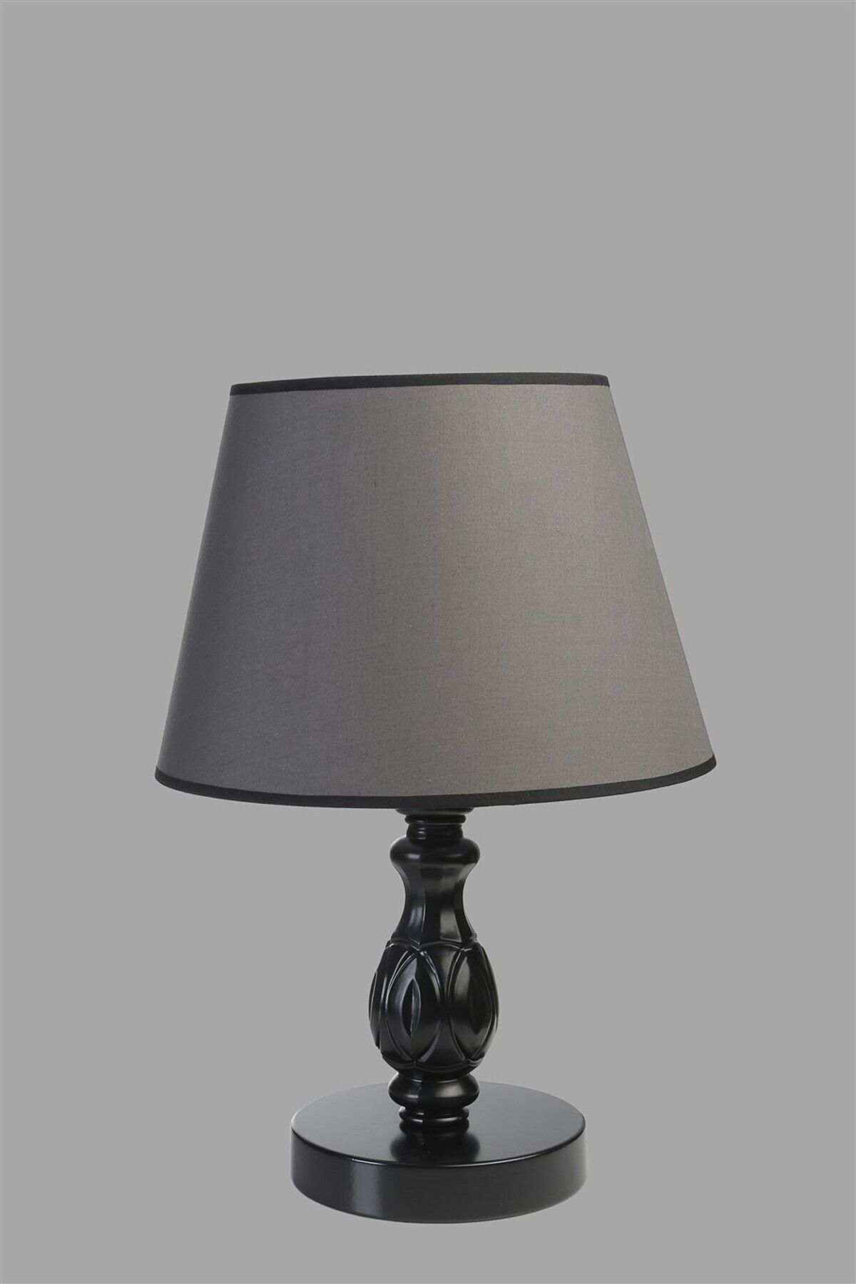 Lumexx-Black Pramit Dark Gray Table Lamp with Lampshade - Olympic 3