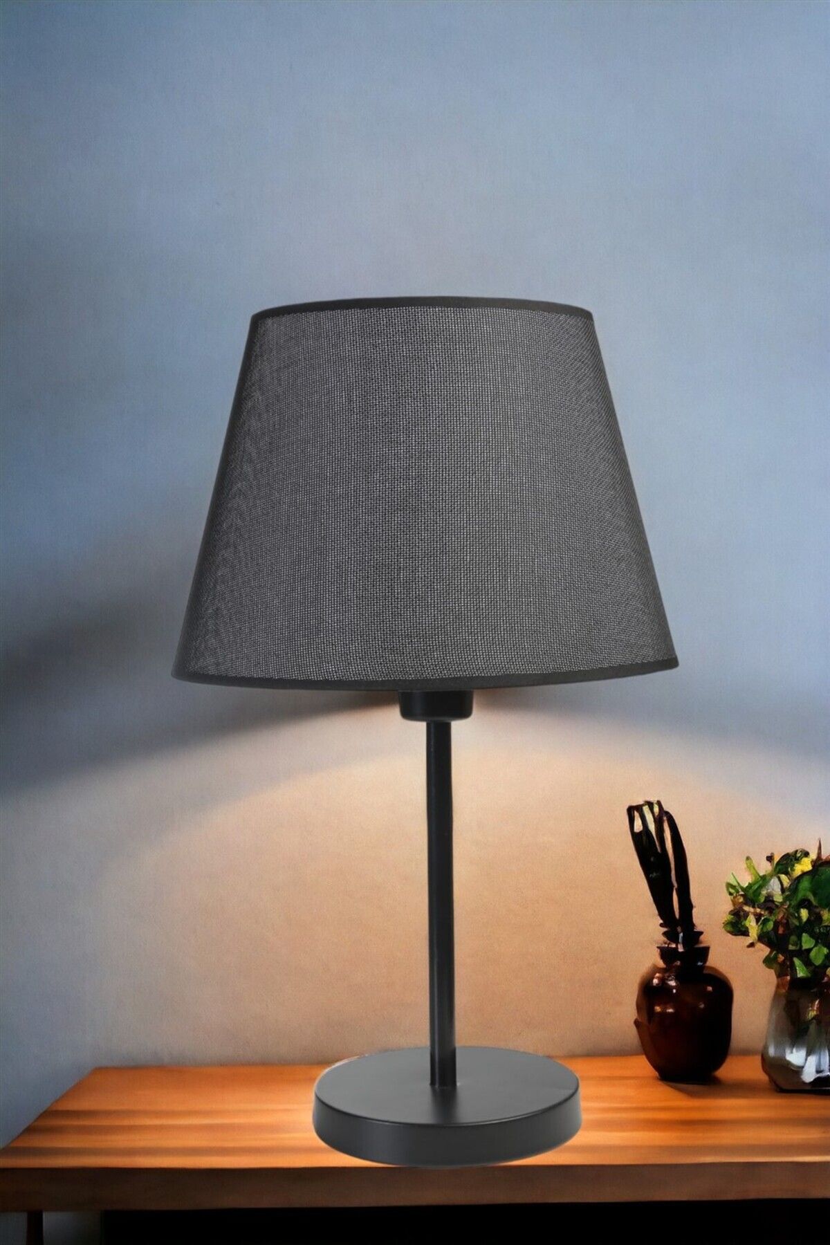 Lumexx-ALA Black Pramit Wicker Table Lamp with Lampshade 5