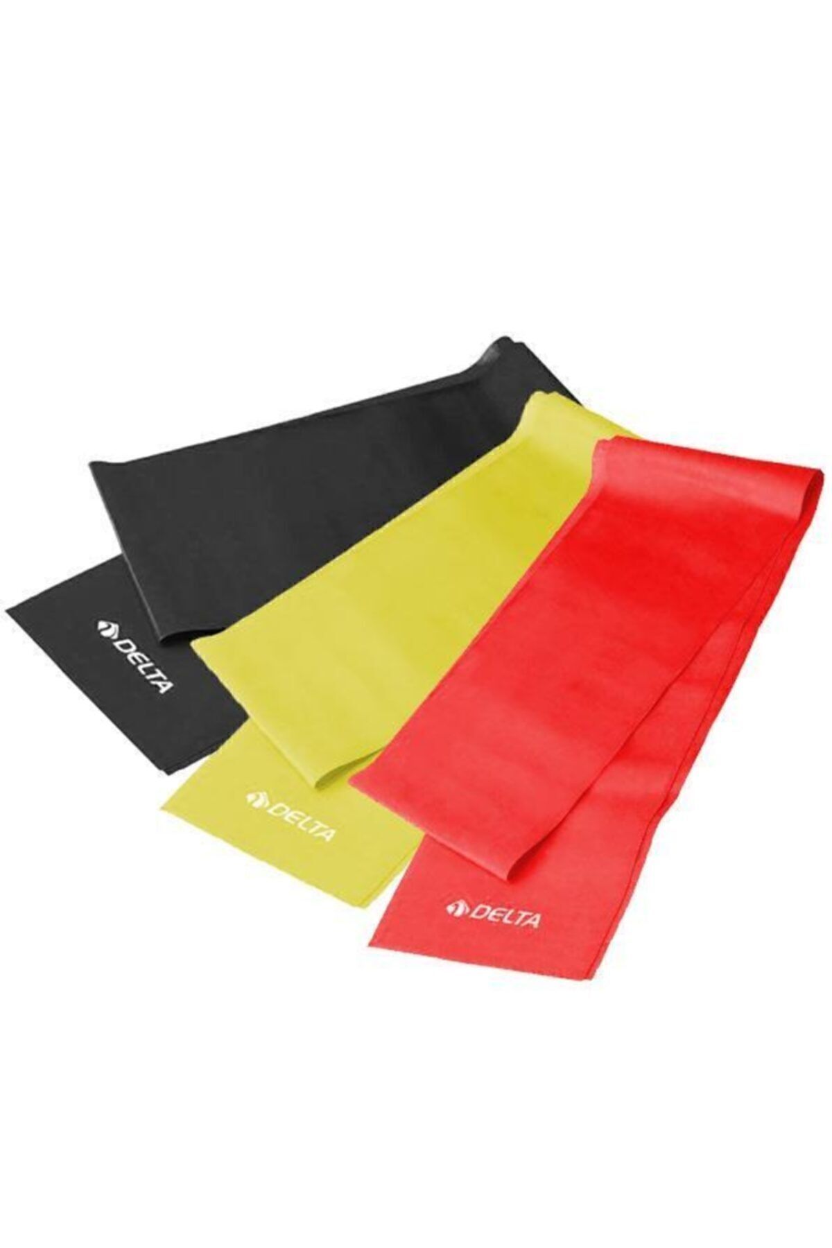  3 'lü Pilates Bandı 120 Cm x 15 Cm Egzersiz Direnç Lastiği (Uç Kısmı Açık)