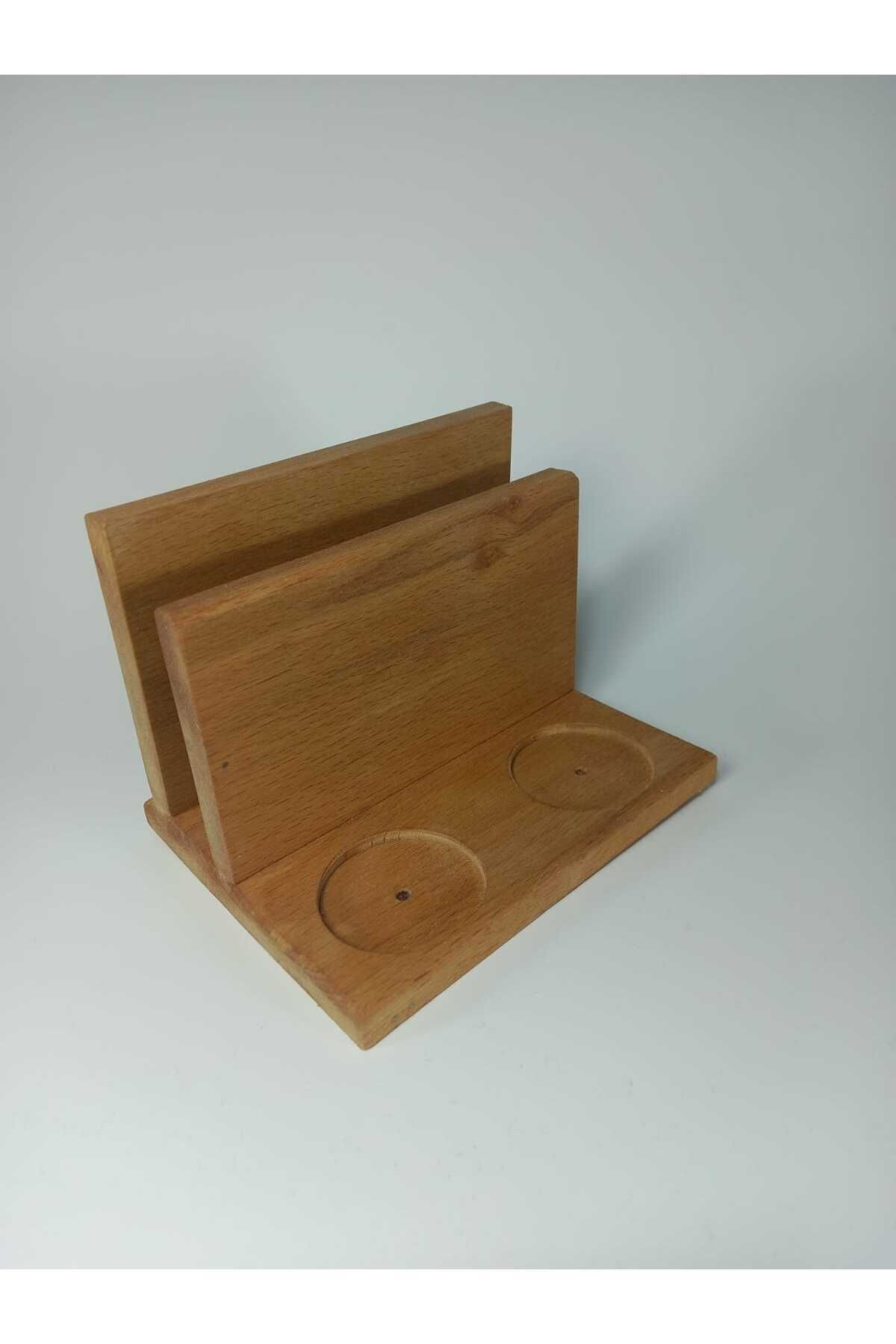 ProffArt-Wooden Napkin Holder Salt Holder Black Pepper Holder Wooden Spice Holder 3