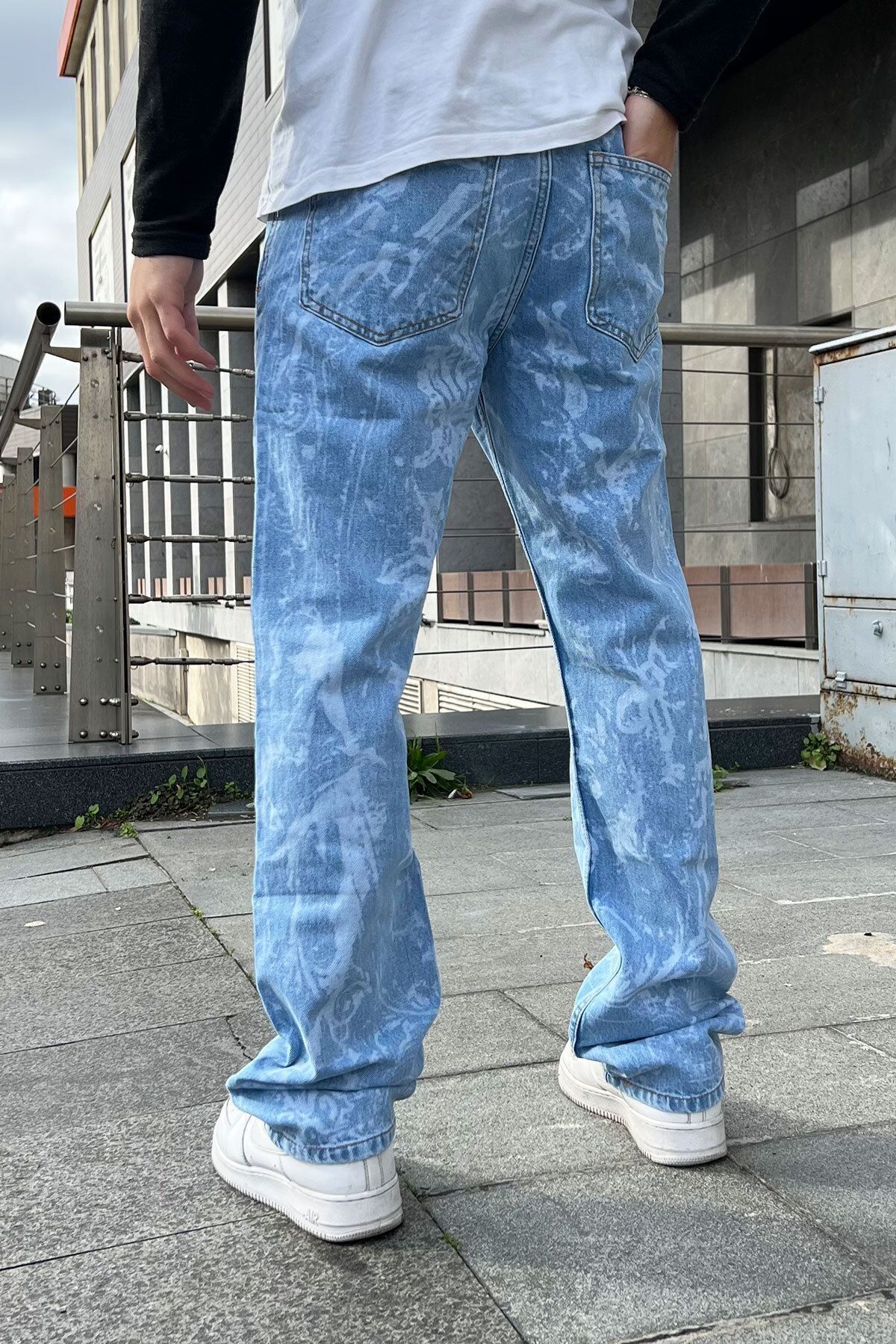 DİFRANSEL-Mixed Pattern Printed Baggy Jean 4