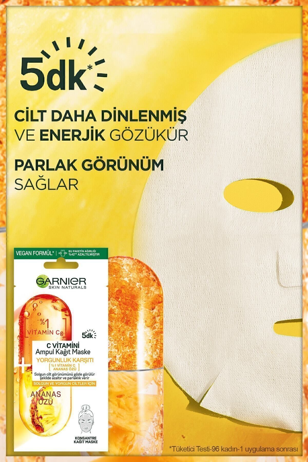 ماسک کاغذ آمپول ویتامین C Garnier