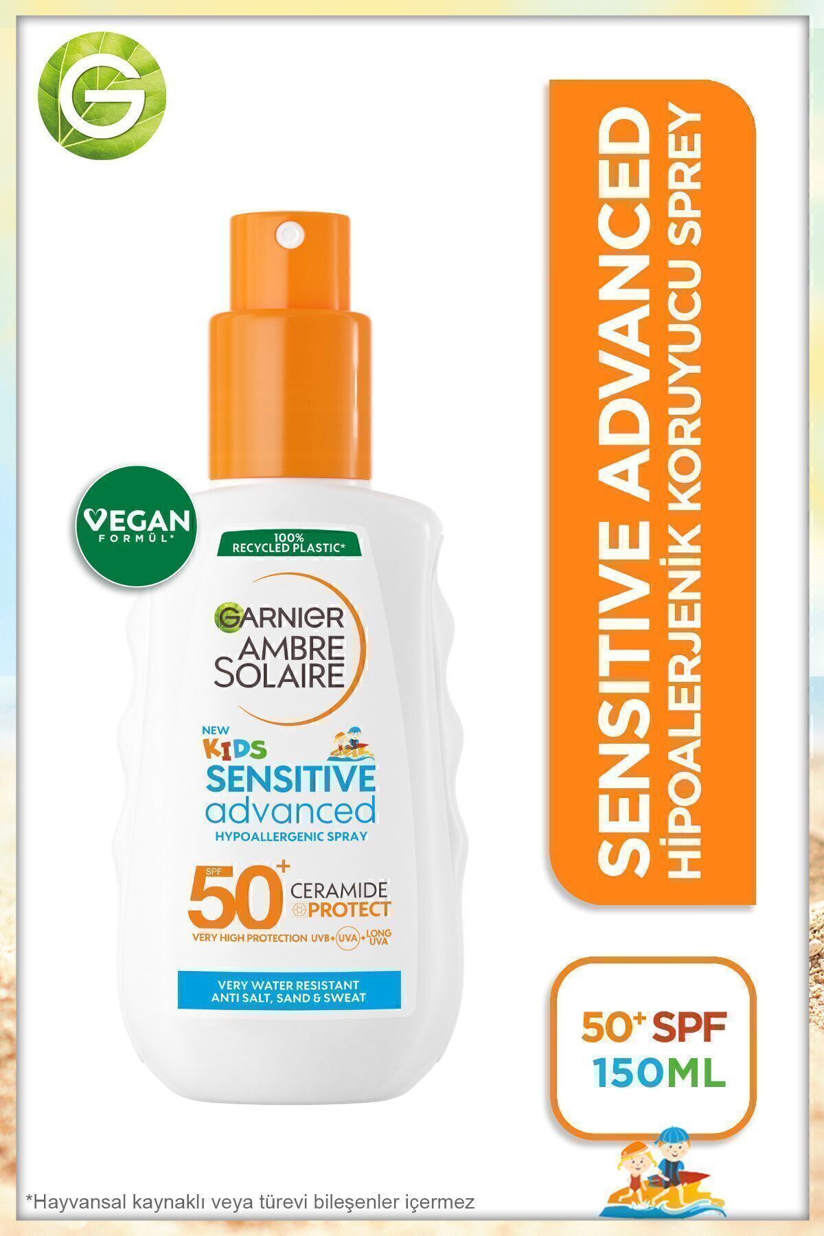 Garnier Ambre Solaire Sensitive Advanced Güneş Koruyucu Süt Gkf50 175 Ml& Çocuk Sprey Gkf50 150 ml fotoğrafı 3 (önizleme)