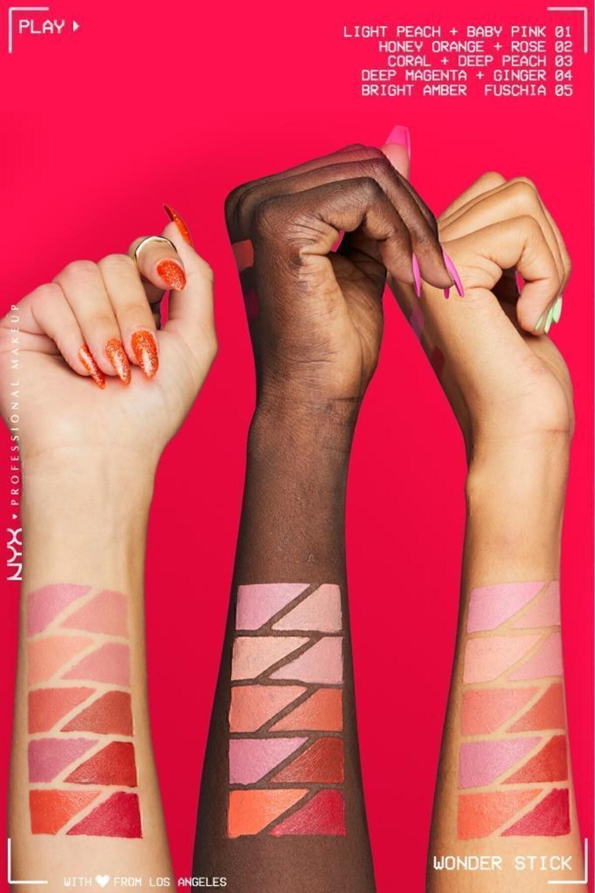 NYX Professional Makeup ضربه عجیب دو طرفه کرم گونه براق عنبری و سرخابی