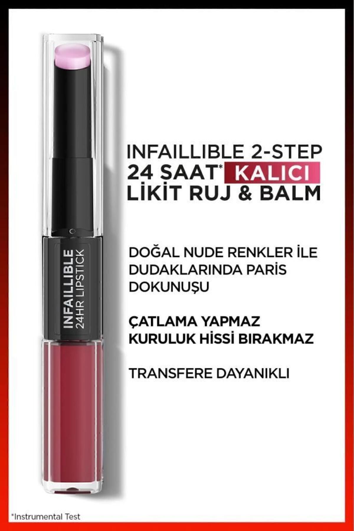 رژ لب و مرهم مایع 2 مرحله ای L'oréal Paris Infaillible 24 ساعته - 302 Rose Eternite L'Oreal Paris