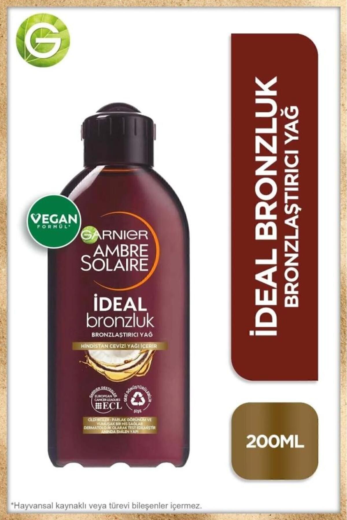 روغن برنزینگ Ambre Solaire Ideal Tan 200ml + اسپری ضد آفتاب Ideal Tan 150ml Garnier
