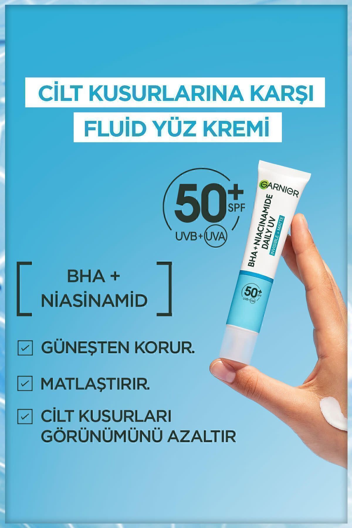 Garnier-Bha Niacinamide Daily Sunscreen Fluid Face Cream - SPF50 40ml 3
