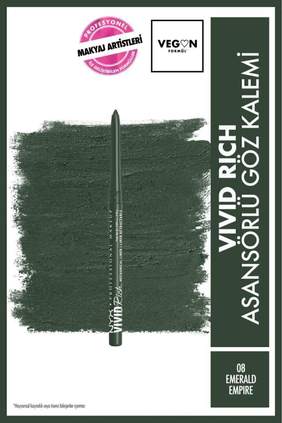 NYX Professional Makeup Vivid Rich Asansörlü Göz Kalemi - 08 Emerald Empire