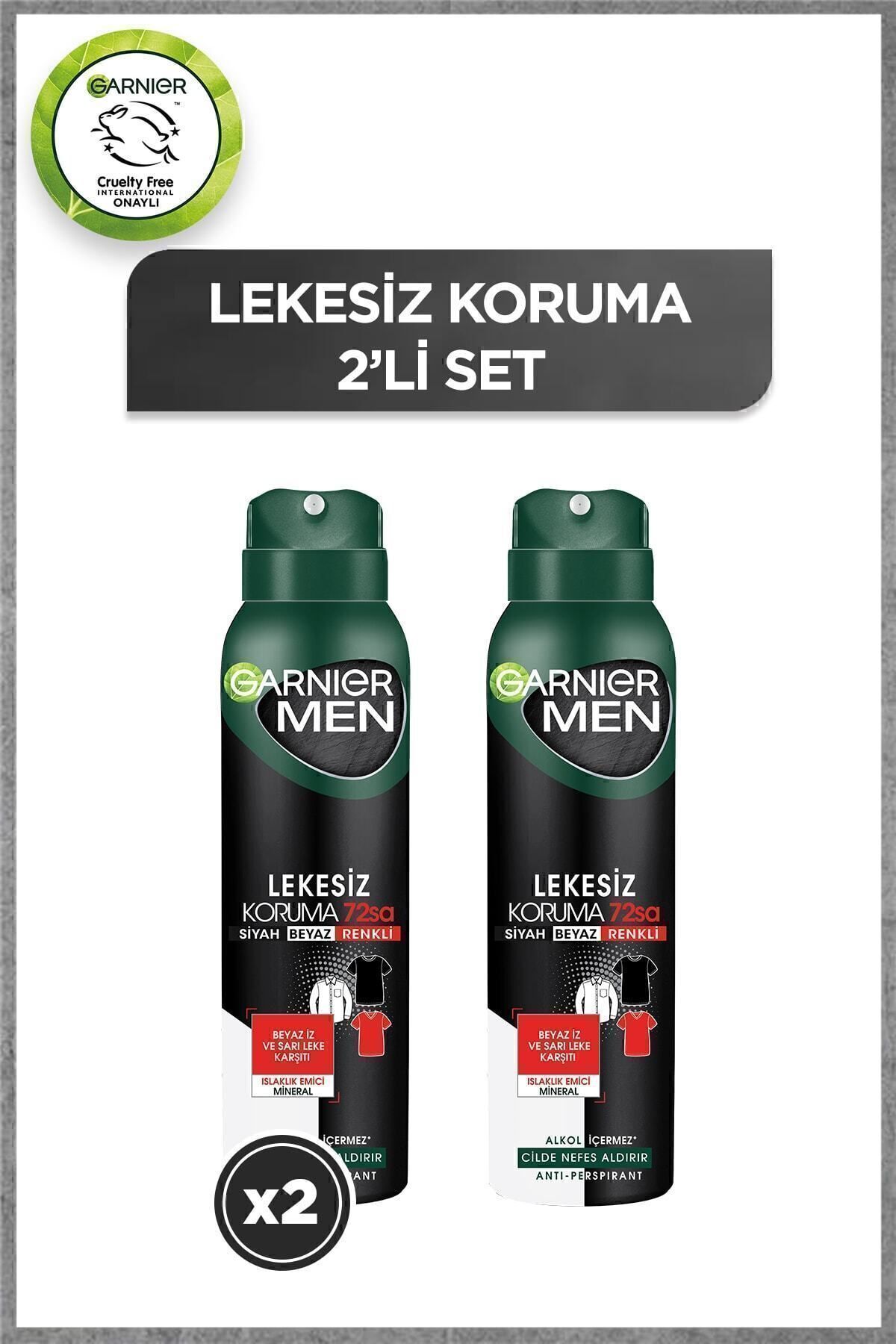 ست اسپری ضد لک مردانه 2 تکه دئودورانت مردانه با اثربخشی 72 ساعت Garnier