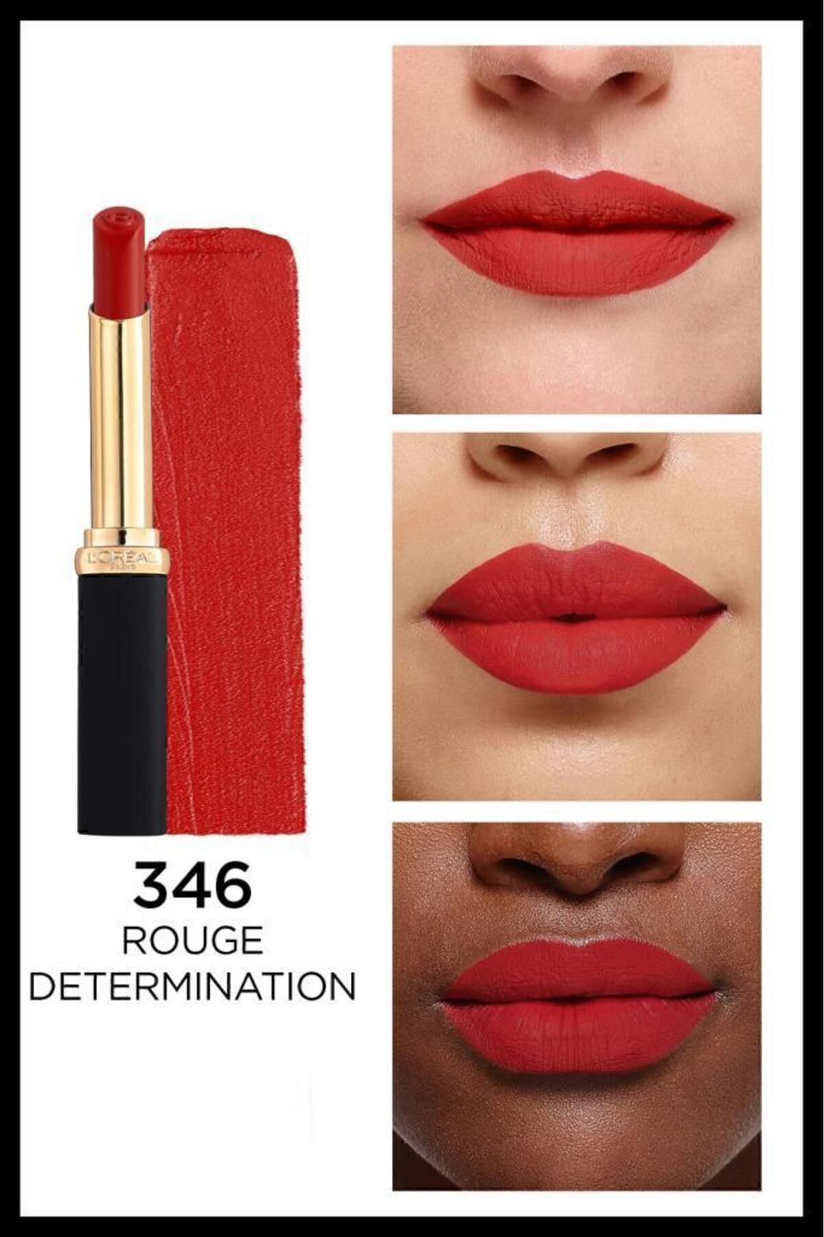 رژ لب مات حجم دهنده Color Riche Intense - 346 Rouge Determination L'Oreal Paris