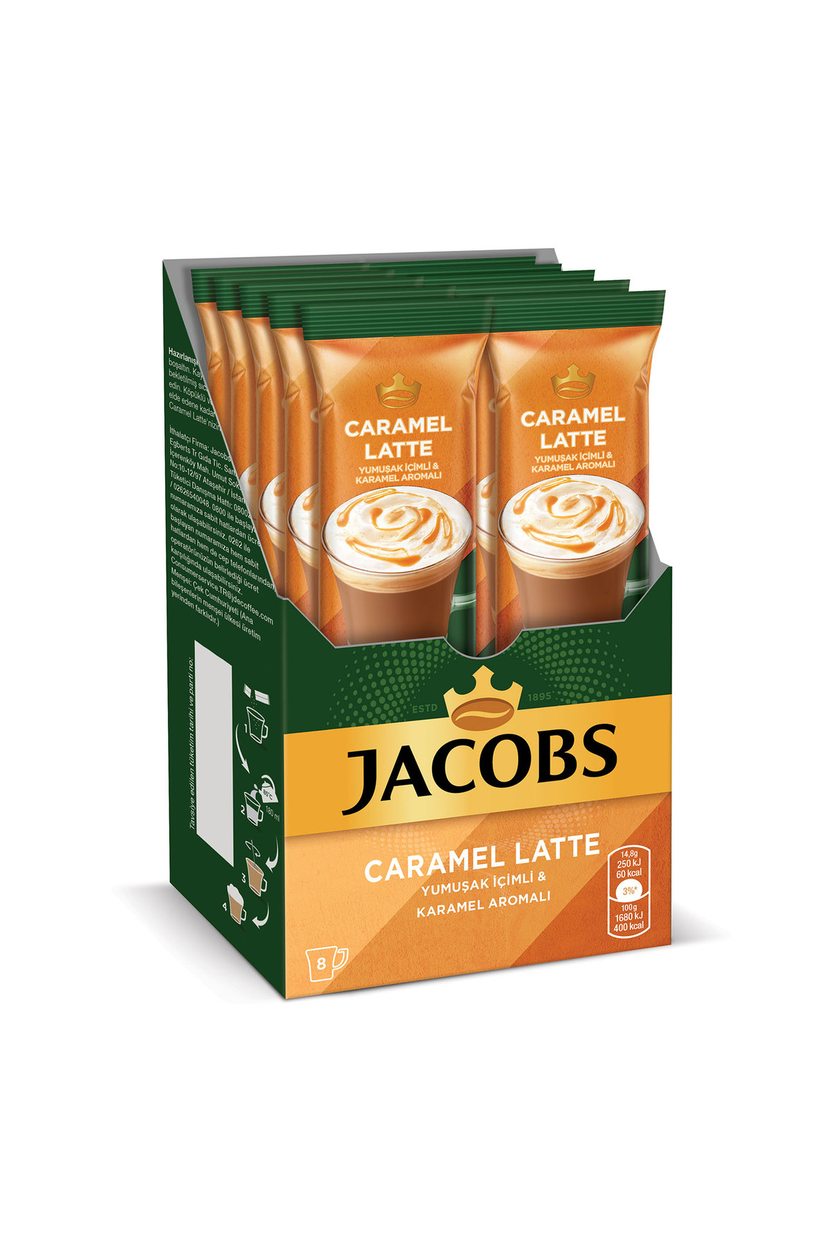 Jacobs Caramel Latte Kahve 8'li - Yumuşak Içimli & Karamel Aromalı ...