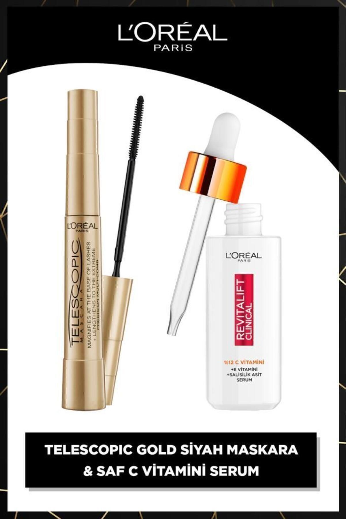 Telescopic Maskara & Revitalift Clinical %12 Saf C Vitamini Aydınlatıcı Gözenek Karşıtı Serum 30ml
