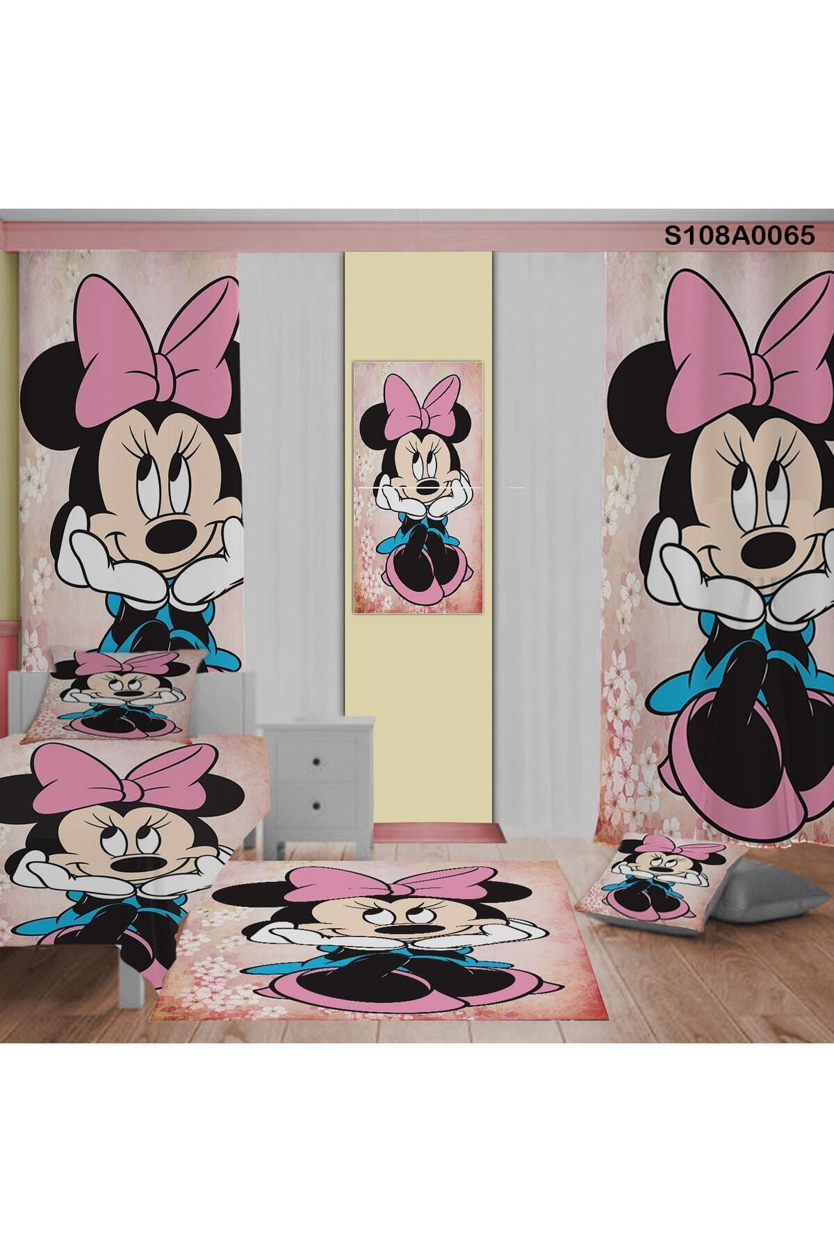 A2ZTR Mickey Mouse Desenli Yatak Örtüsü, Perde Çift Taraf, Yastık, Kırlent, Halı ve Tablo fotoğrafı 2 (önizleme)